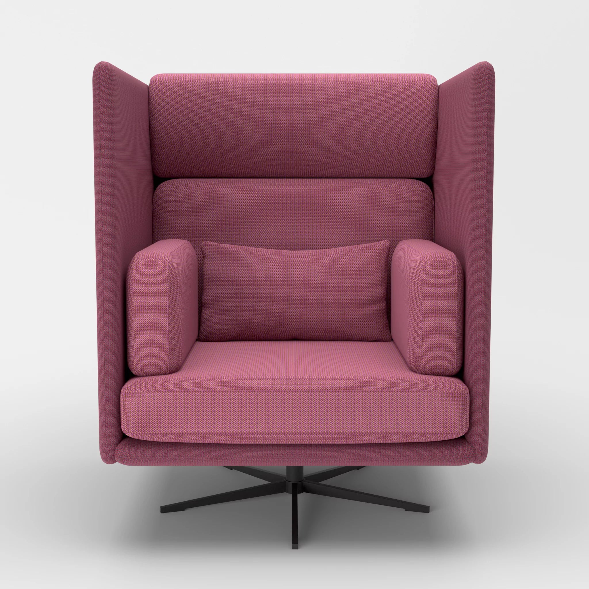 Loungesessel Egon Hohe Version credorubin-credobreva in Dunkelrot und Violett von vorne