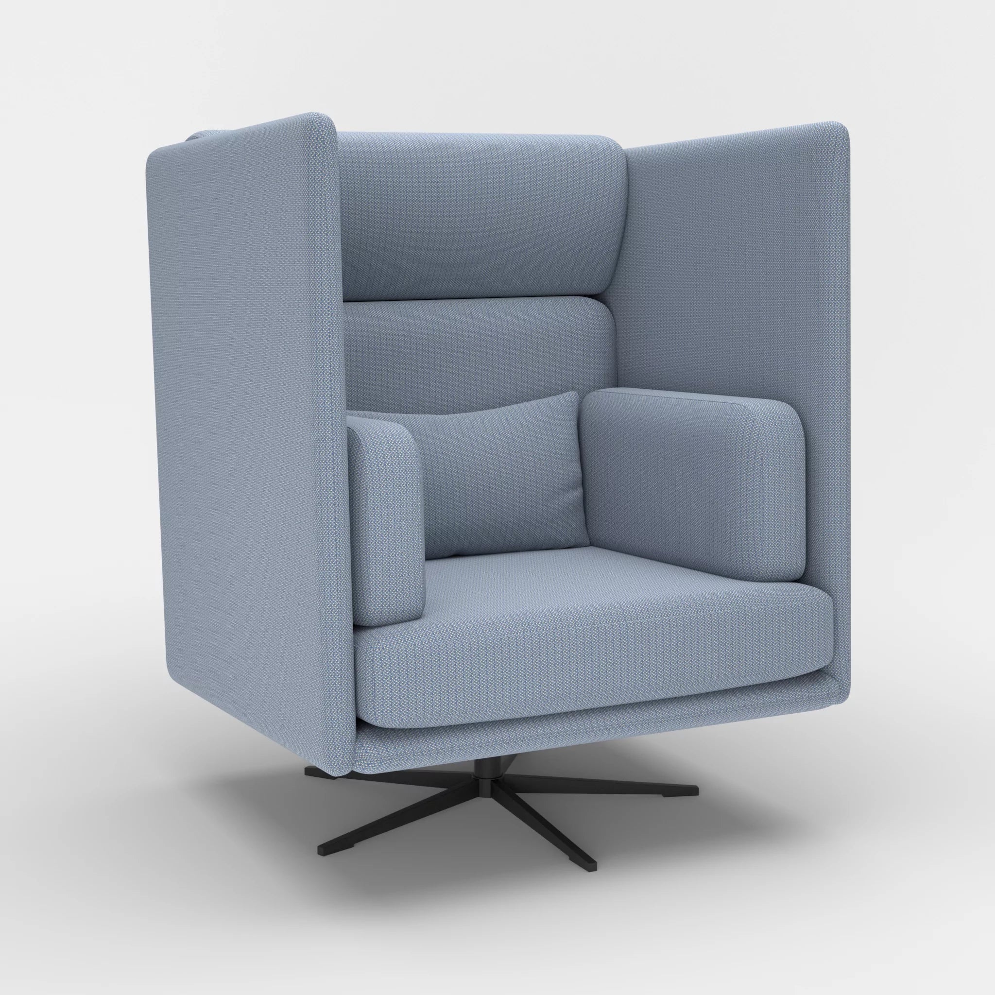 Loungesessel Egon Hohe Version credosea-credosea in Blau und Blau von der Seite