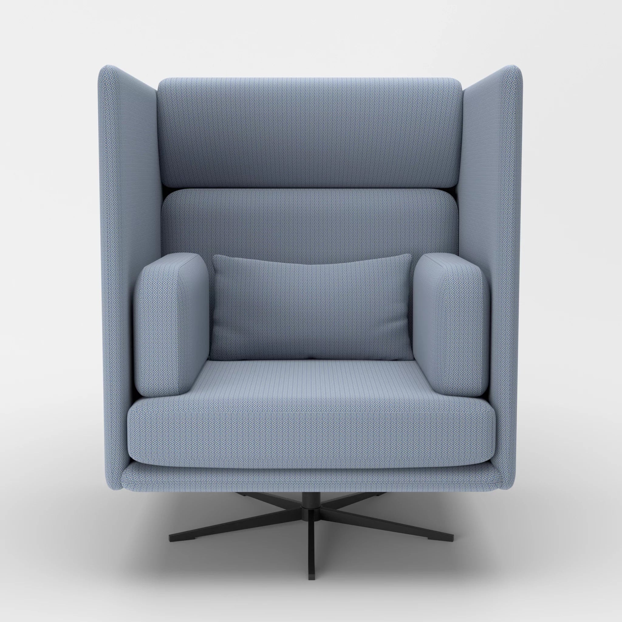 Loungesessel Egon Hohe Version credosea-credosea in Blau und Blau von vorne