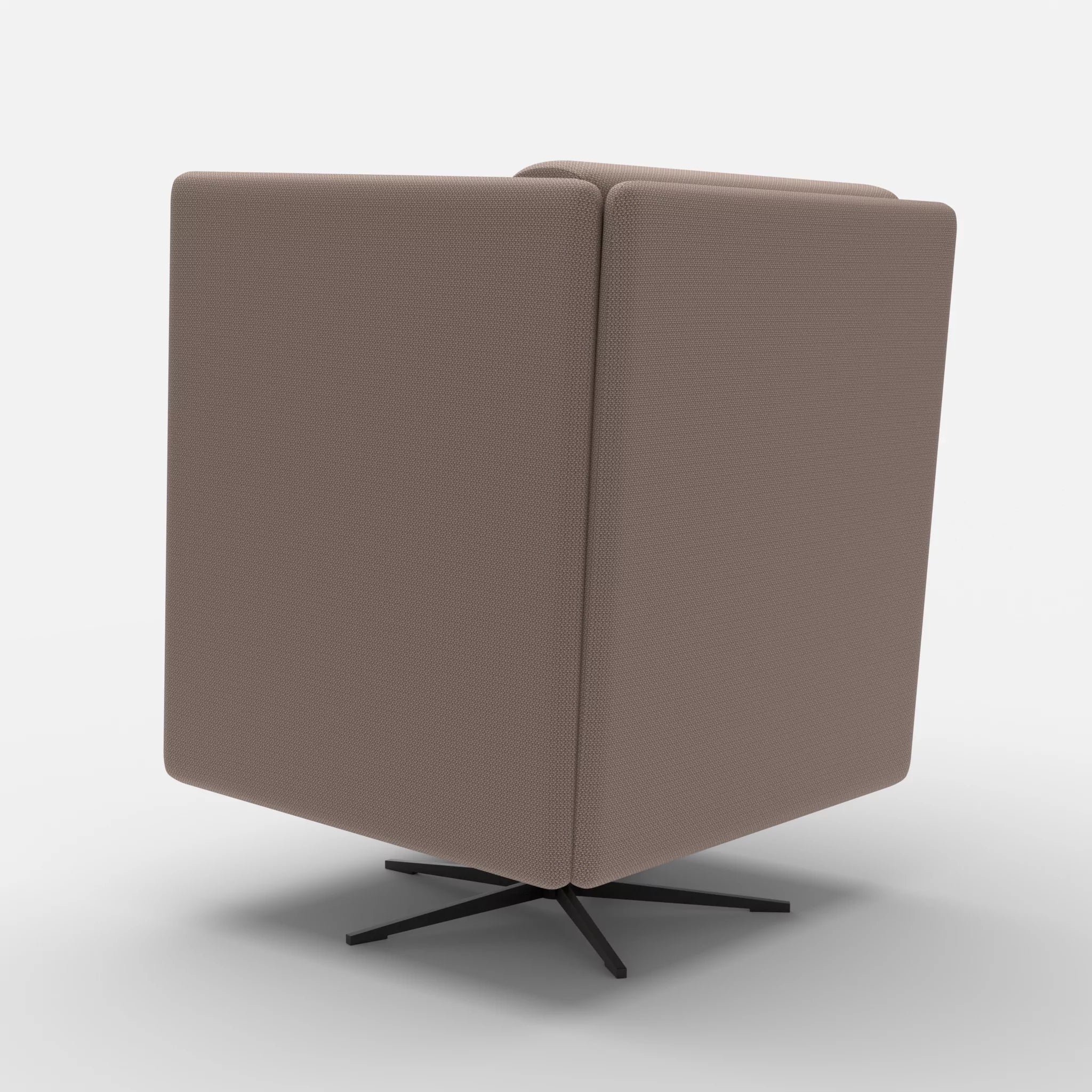 Loungesessel Egon Hohe Version credowalnut-credowalnut in Dunkelgrau und Dunkelgrau von hinten