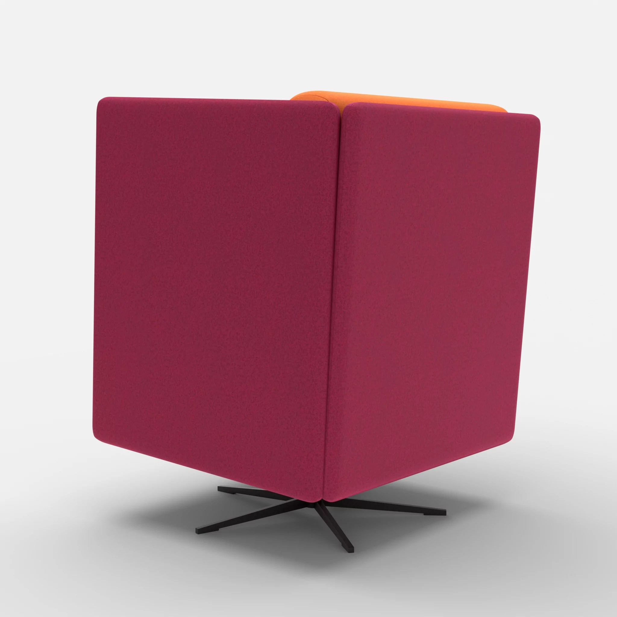 Loungesessel Egon Hohe Version dama0050-dama0070 in Fuchsia und Orange von hinten