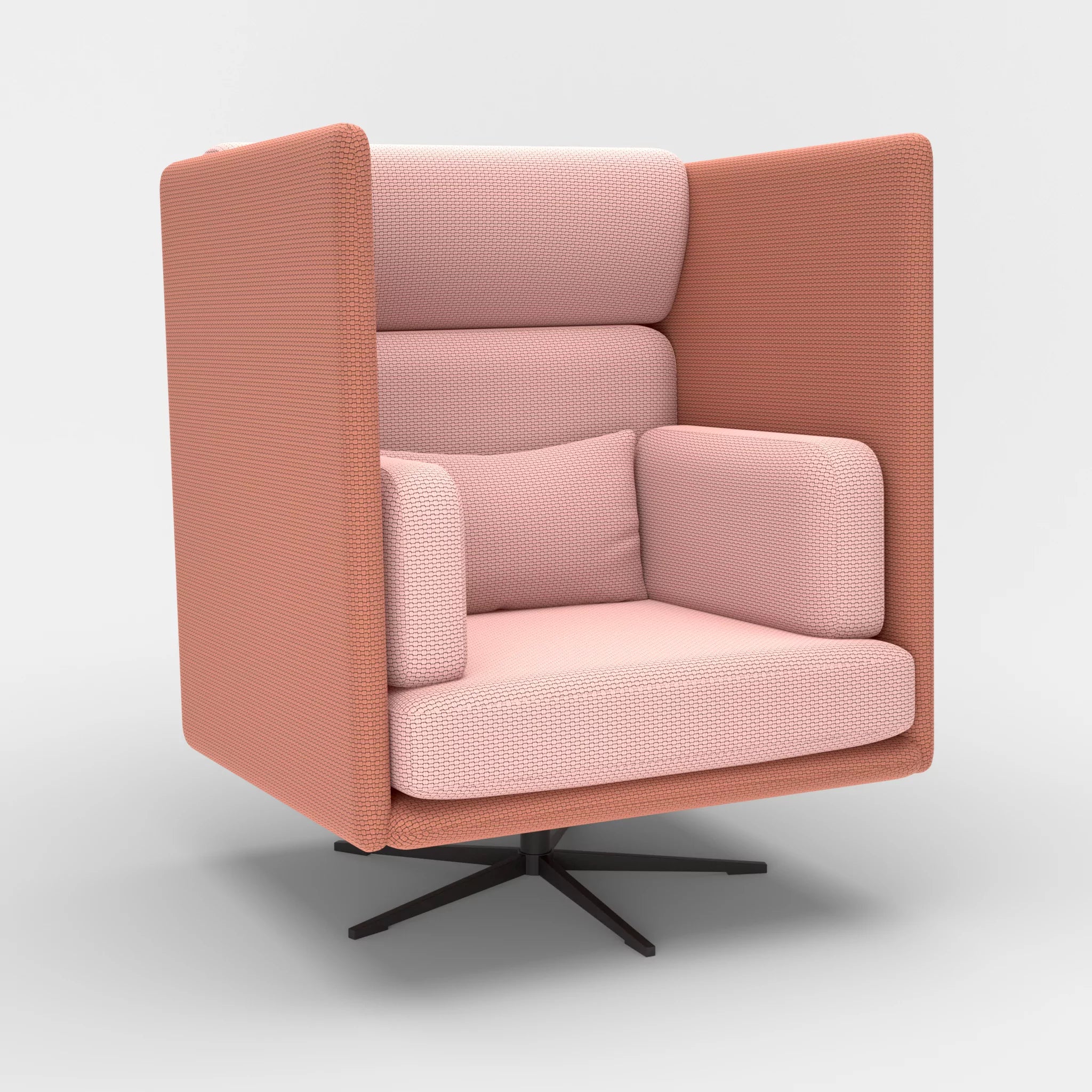 Loungesessel Egon Hohe Version nabucco4037-nabucco4022 in Terracotta und Rosa von der Seite