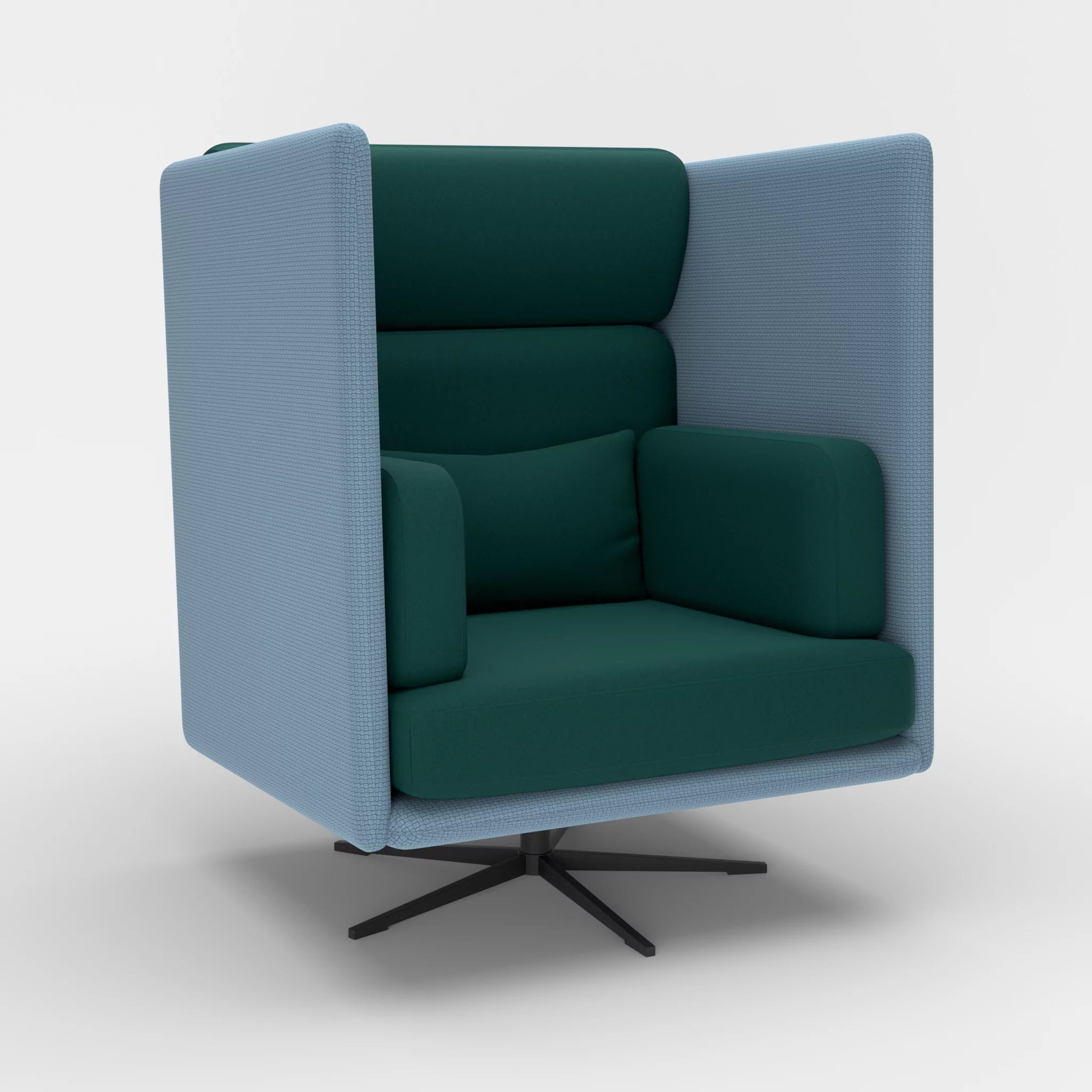 Loungesessel Egon Hohe Version nabucco6043-dama0073 in Blau und Petrol von der Seite