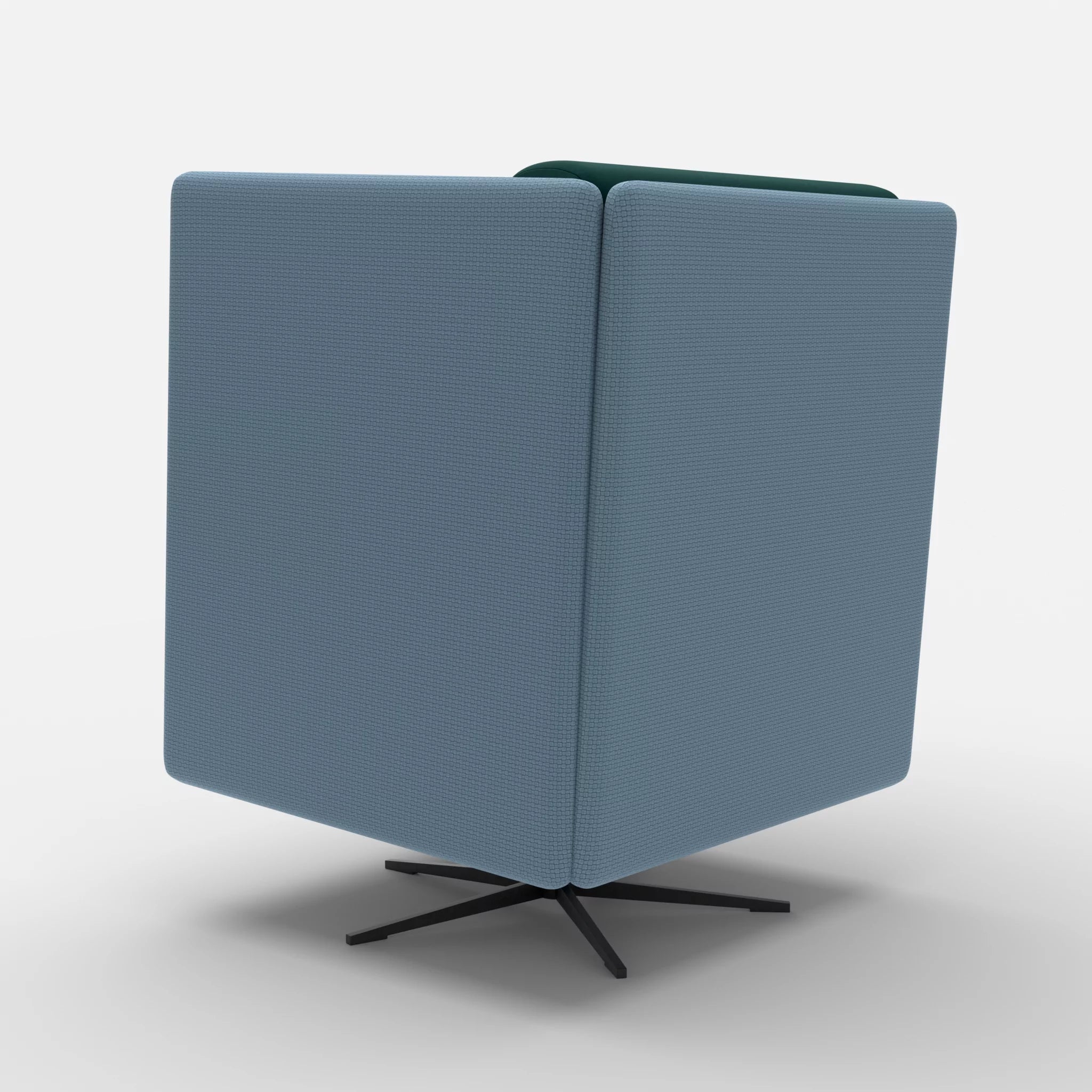 Loungesessel Egon Hohe Version nabucco6043-dama0073 in Blau und Petrol von hinten