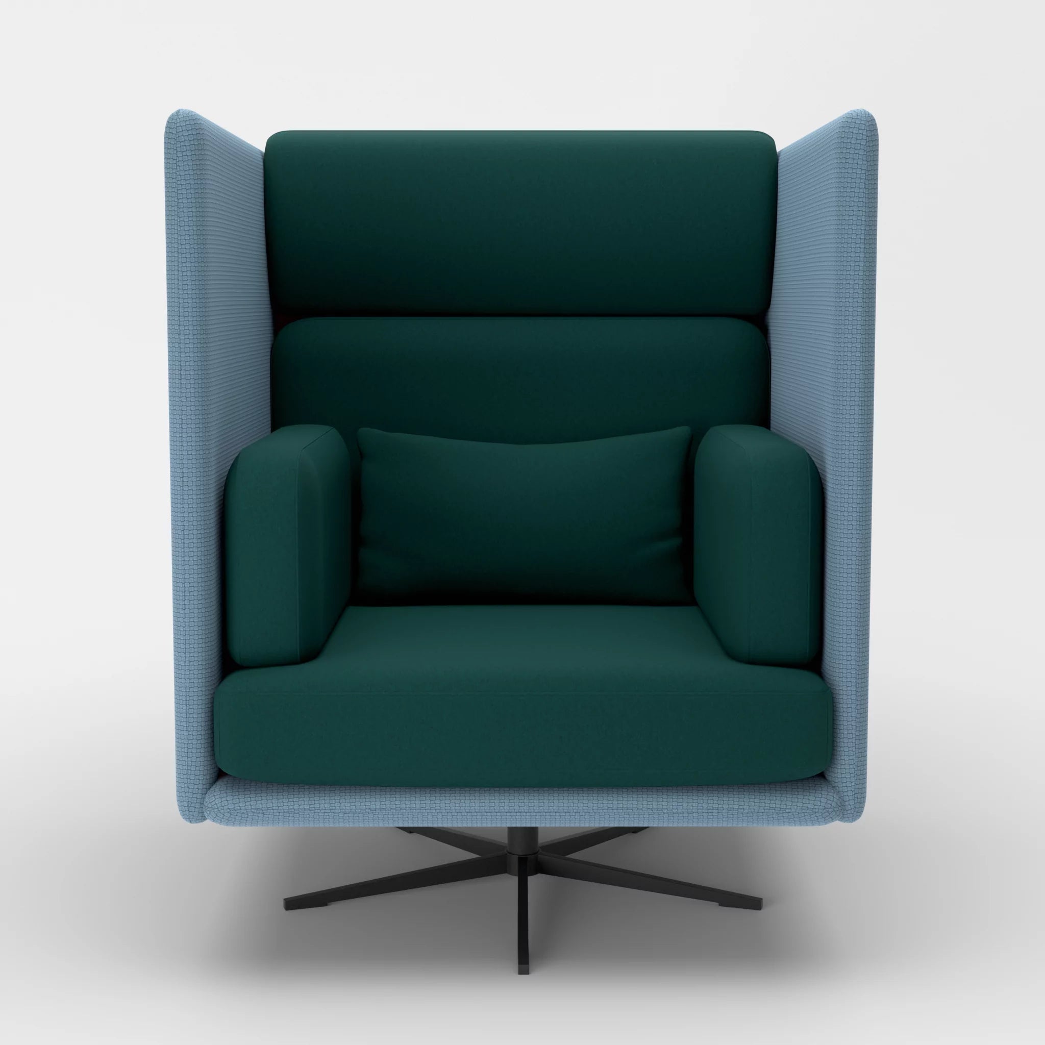 Loungesessel Egon Hohe Version nabucco6043-dama0073 in Blau und Petrol von vorne