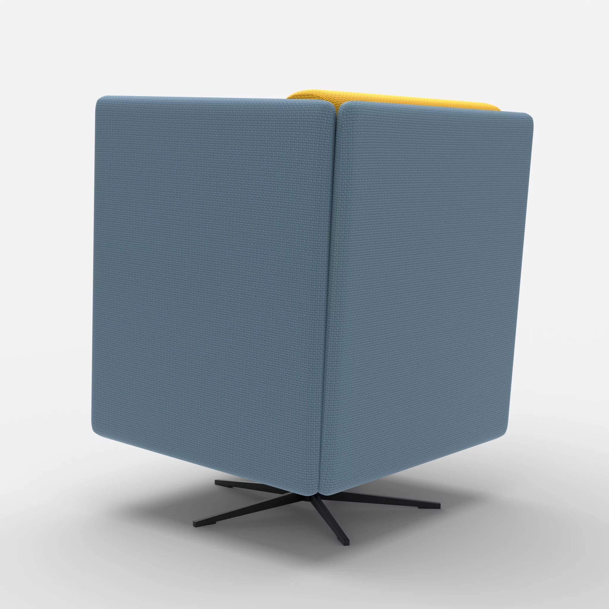 Loungesessel Egon Hohe Version nabucco6043-nabucco3019 in Blau und Curry von hinten