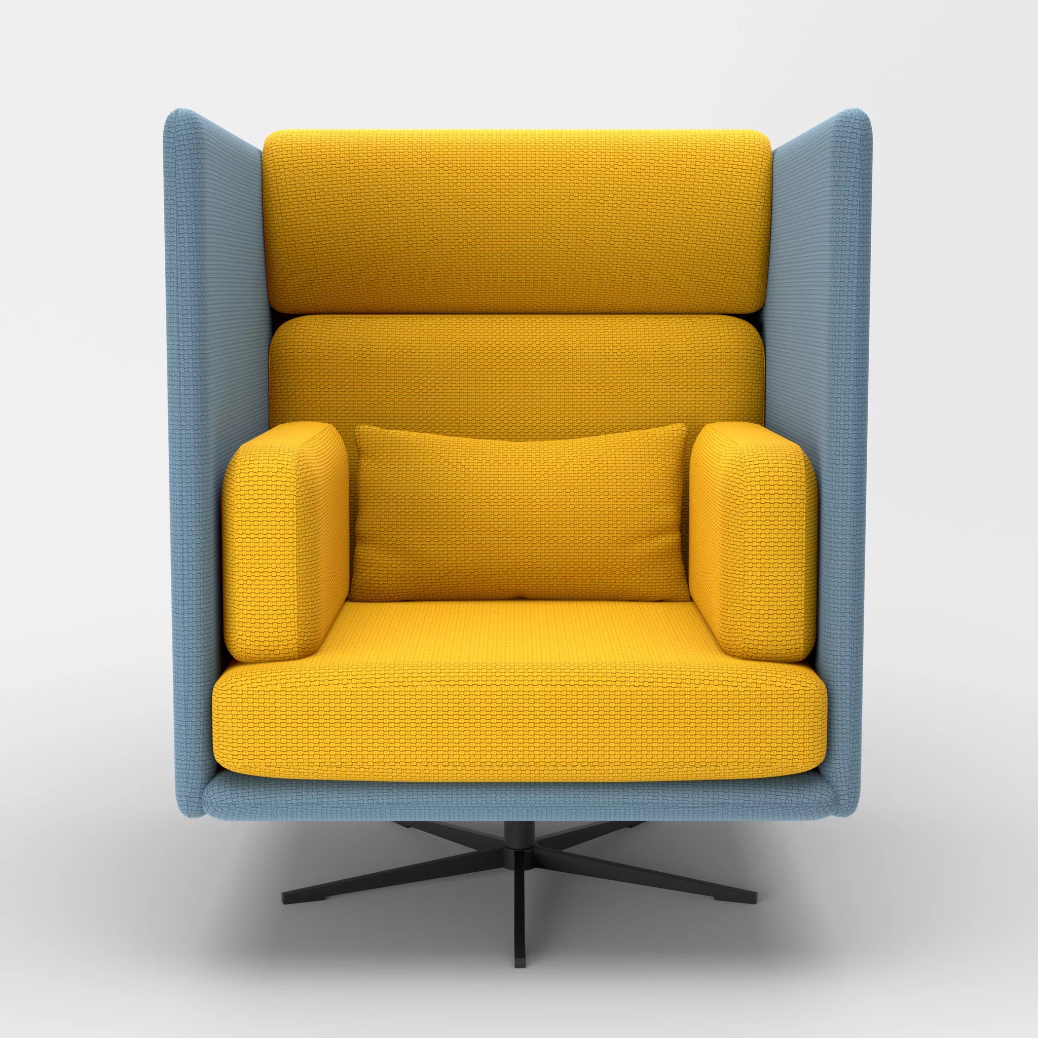 Loungesessel Egon Hohe Version nabucco6043-nabucco3019 in Blau und Curry von vorne