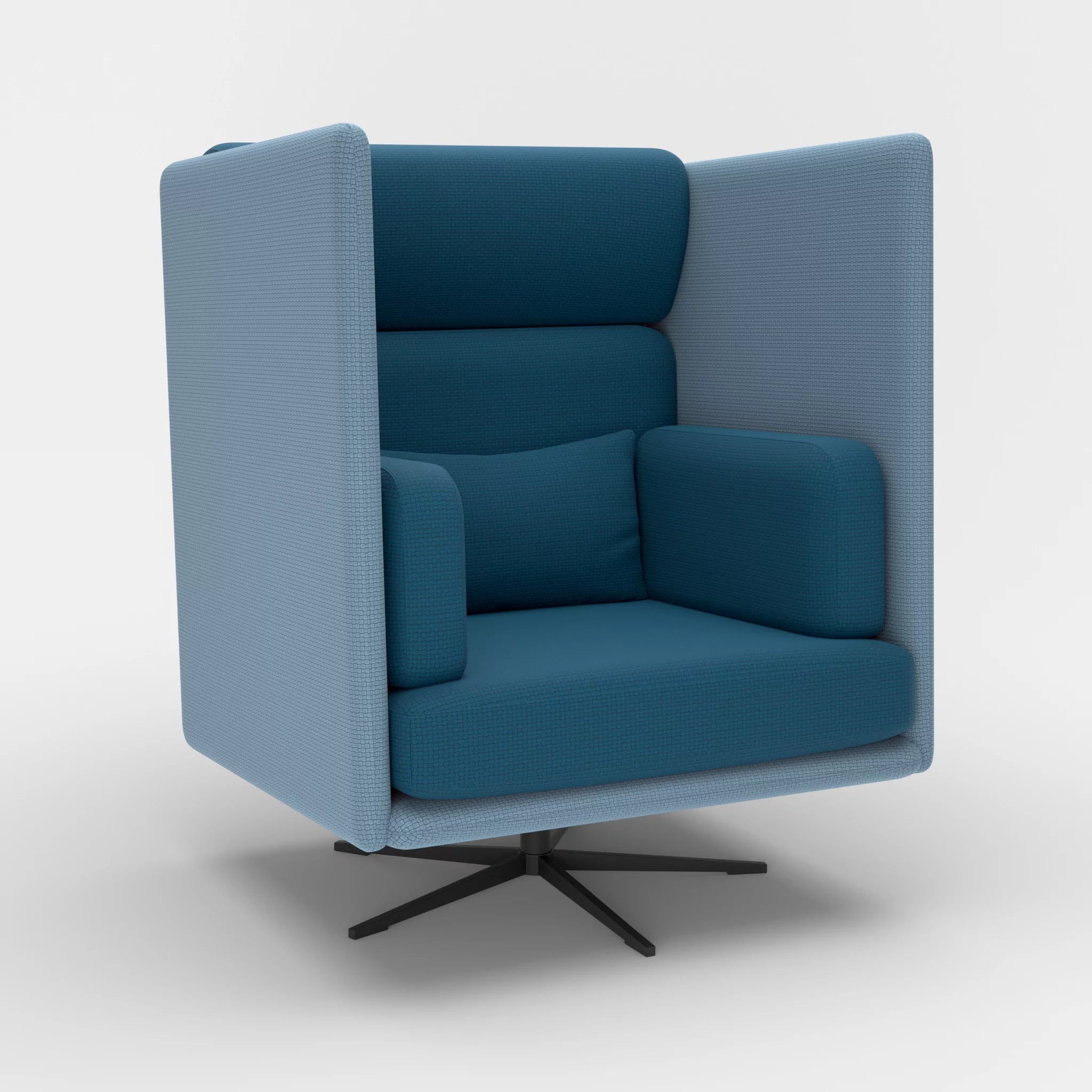 Loungesessel Egon Hohe Version nabucco6043-nabucco6075 in Blau und Blau von der Seite