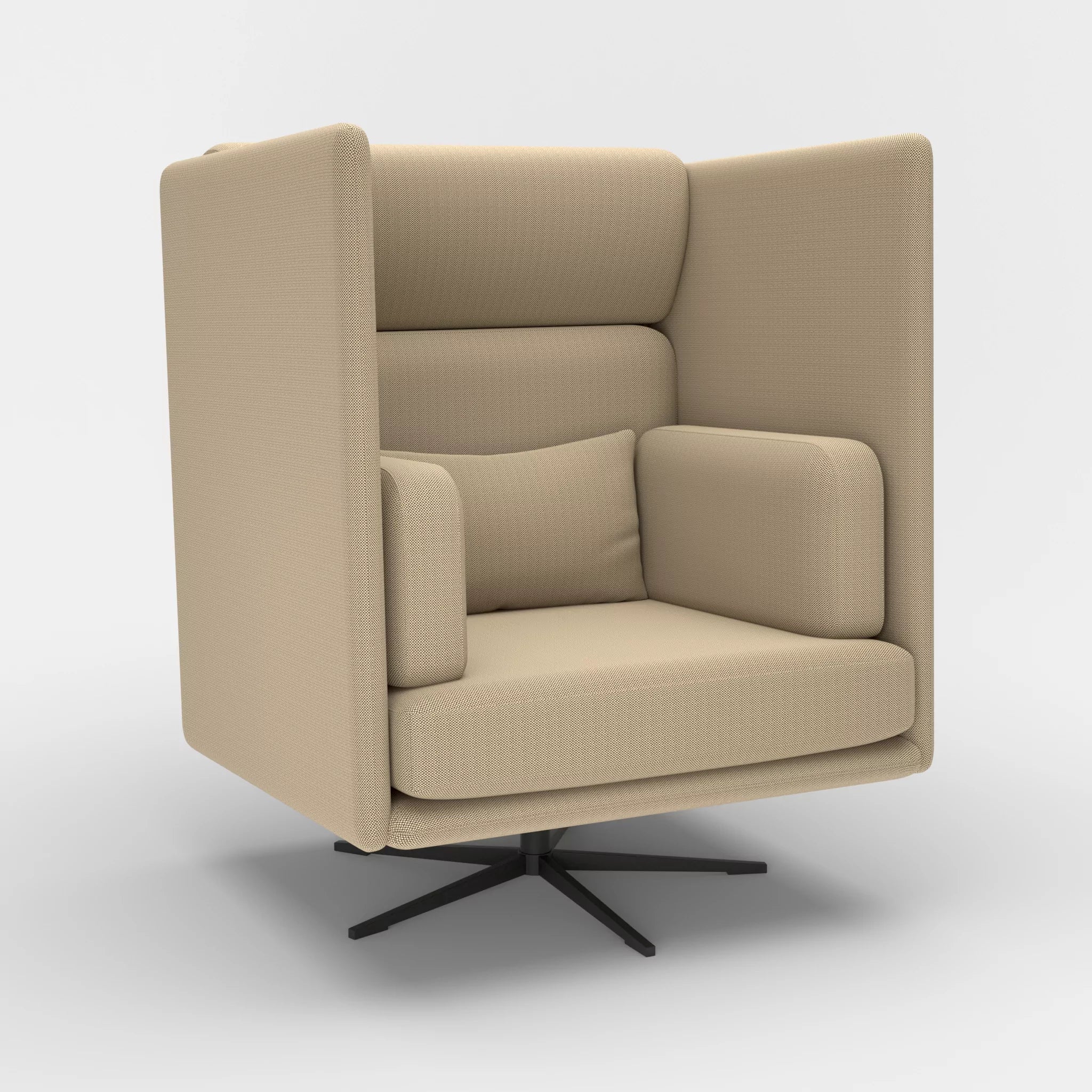 Loungesessel Egon Hohe Version radio1510-radio1510 in Beige und Beige von der Seite