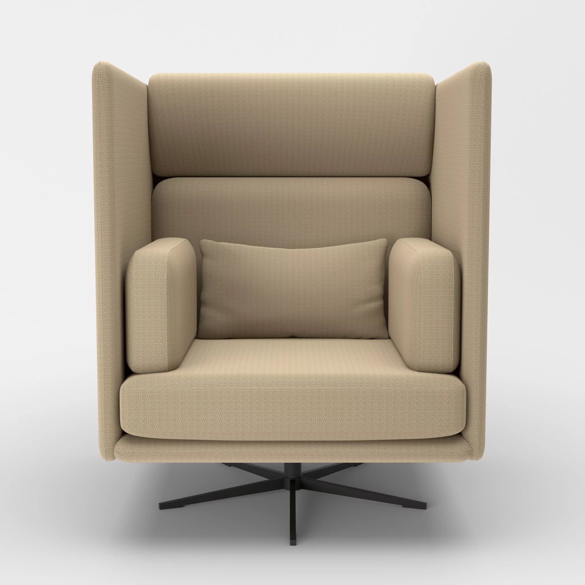 Loungesessel Egon Hohe Version radio1510-radio1510 in Beige und Beige von vorne