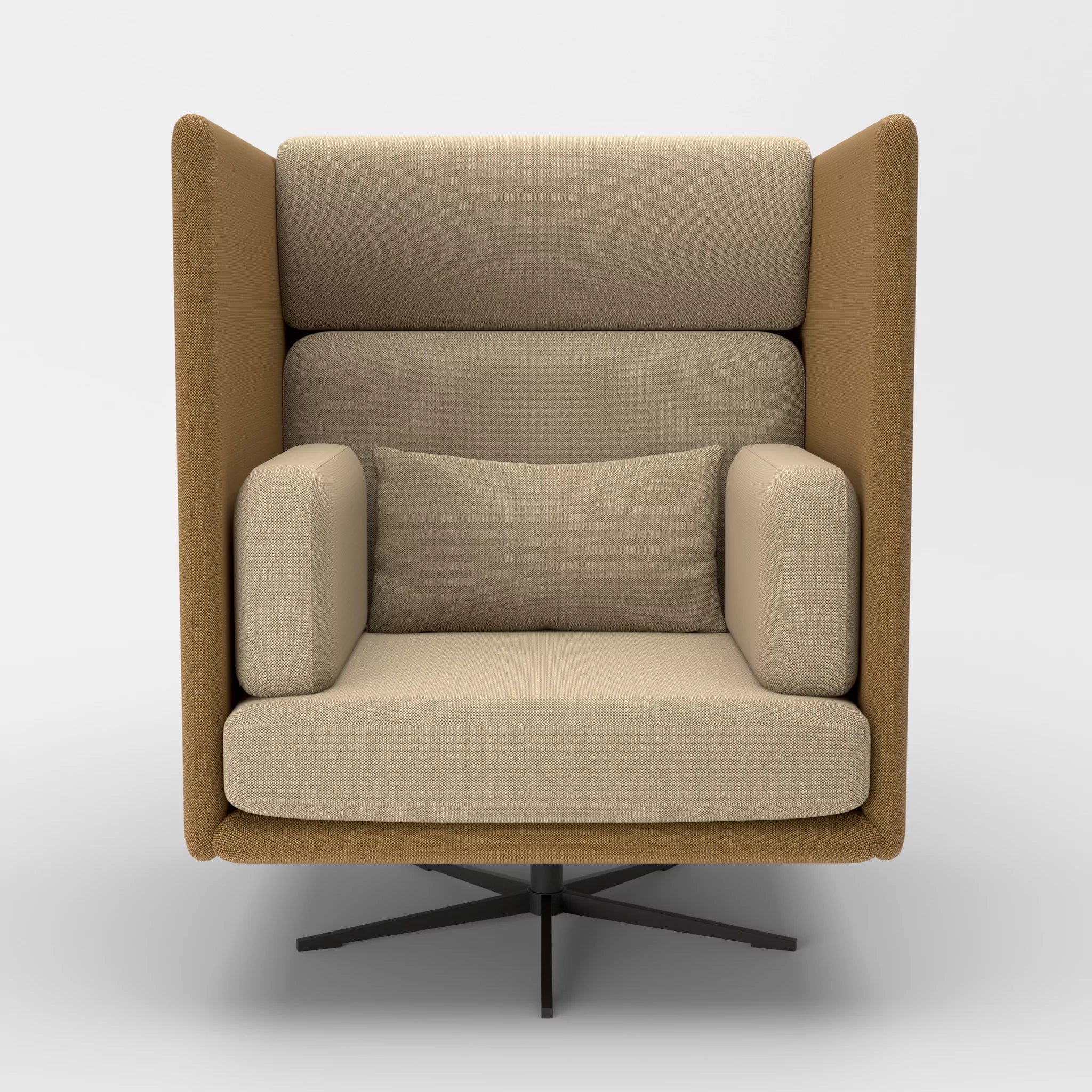 Loungesessel Egon Hohe Version radio2521-radio1510 in Braun und Beige von vorne
