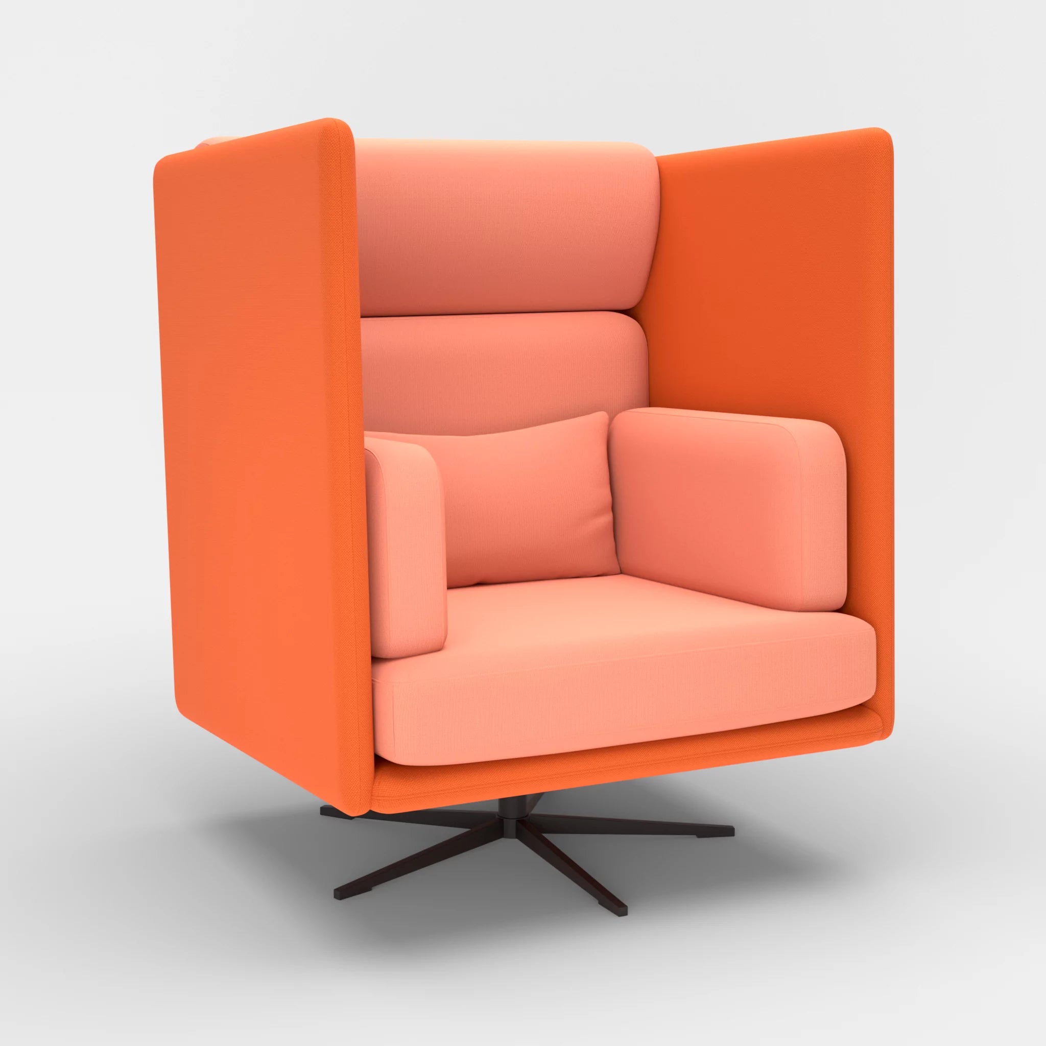 Loungesessel Egon Hohe Version radio3094-radio4046 in Orange und Coral von der Seite