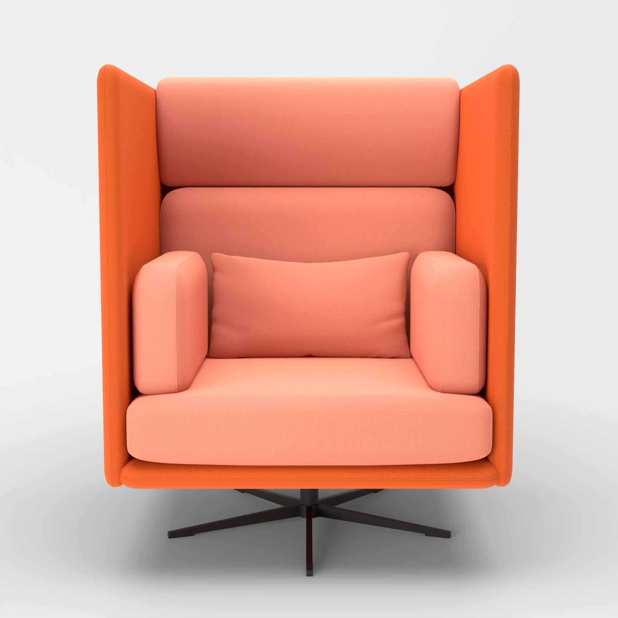 Loungesessel Egon Hohe Version radio3094-radio4046 in Orange und Coral von vorne