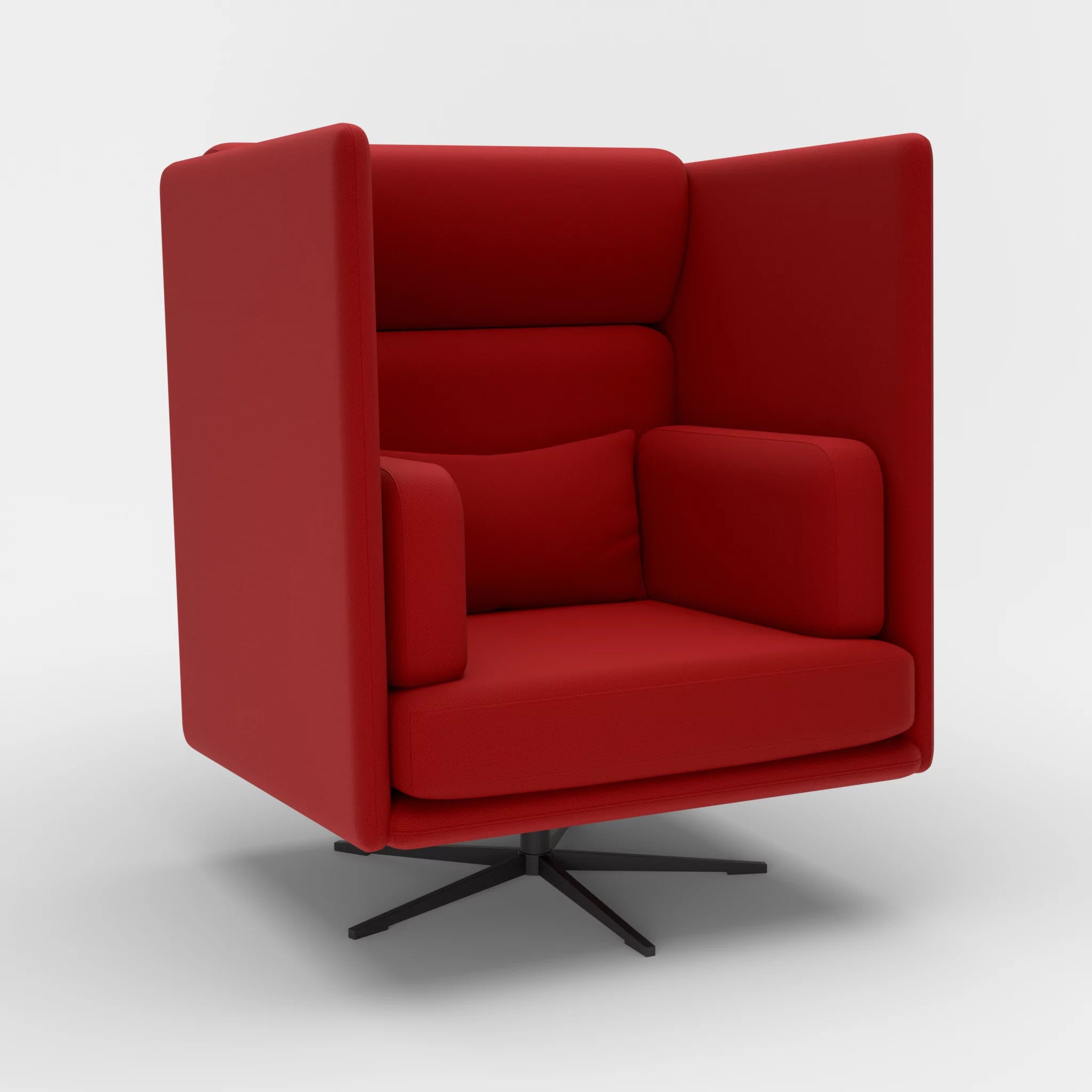 Loungesessel Egon Hohe Version radio4028-radio4028 in Rot und Rot von der Seite