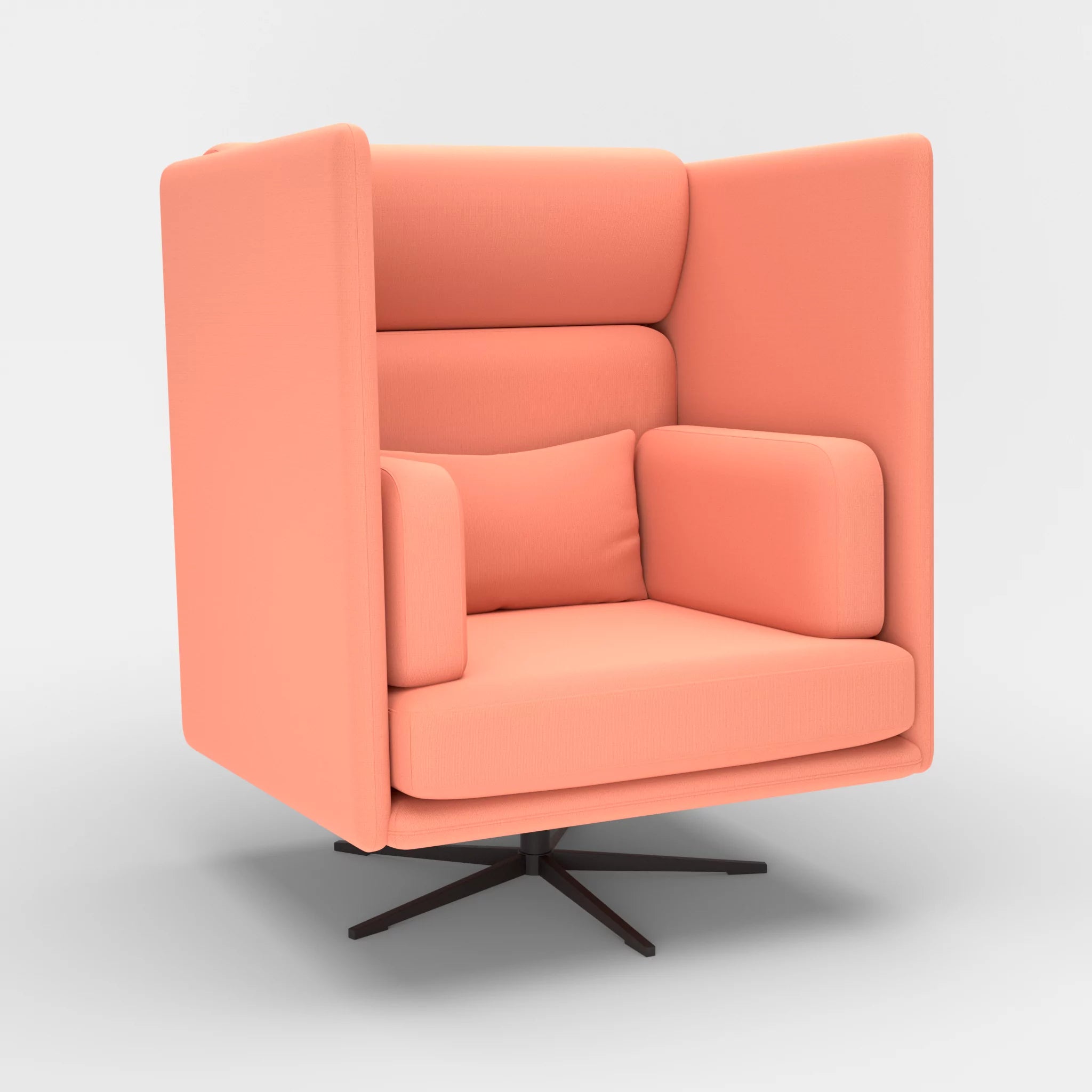 Loungesessel Egon Hohe Version radio4046-radio4046 in Coral und Coral von der Seite