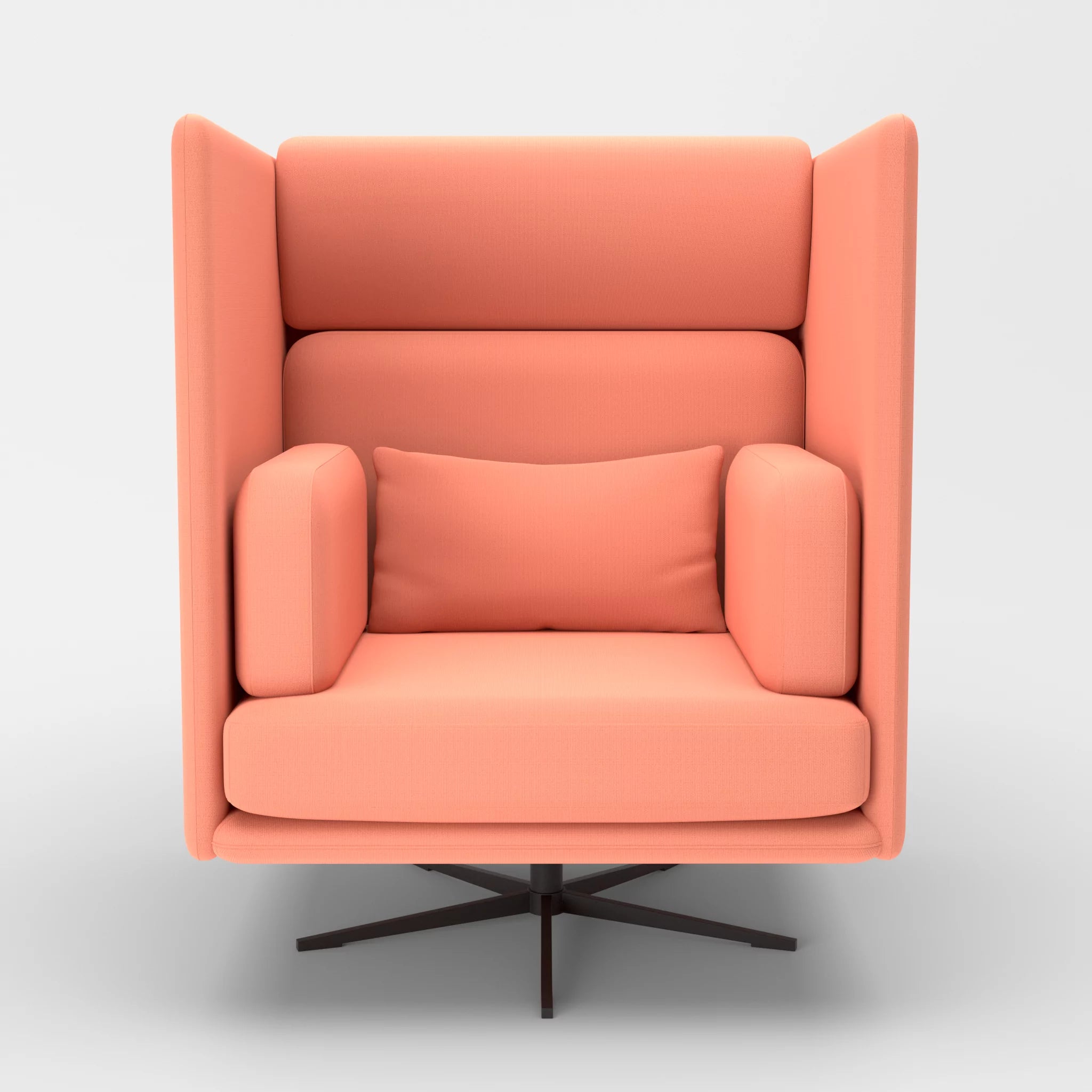 Loungesessel Egon Hohe Version radio4046-radio4046 in Coral und Coral von vorne