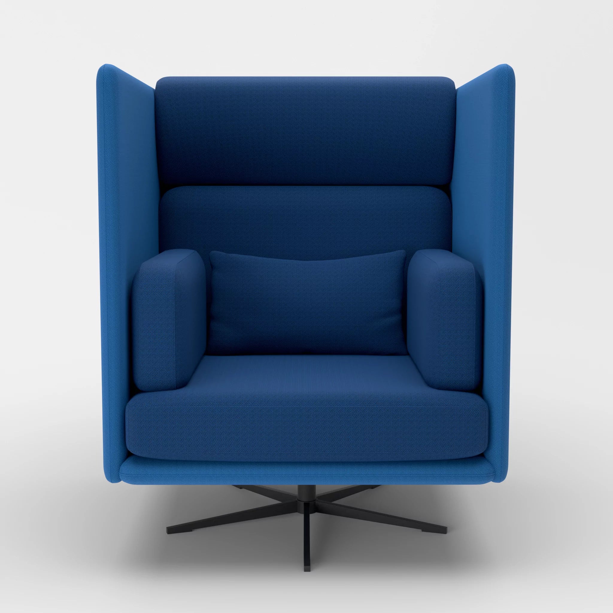 Loungesessel Egon Hohe Version radio6075-radio6512 in Blau und Dunkelblau von vorne