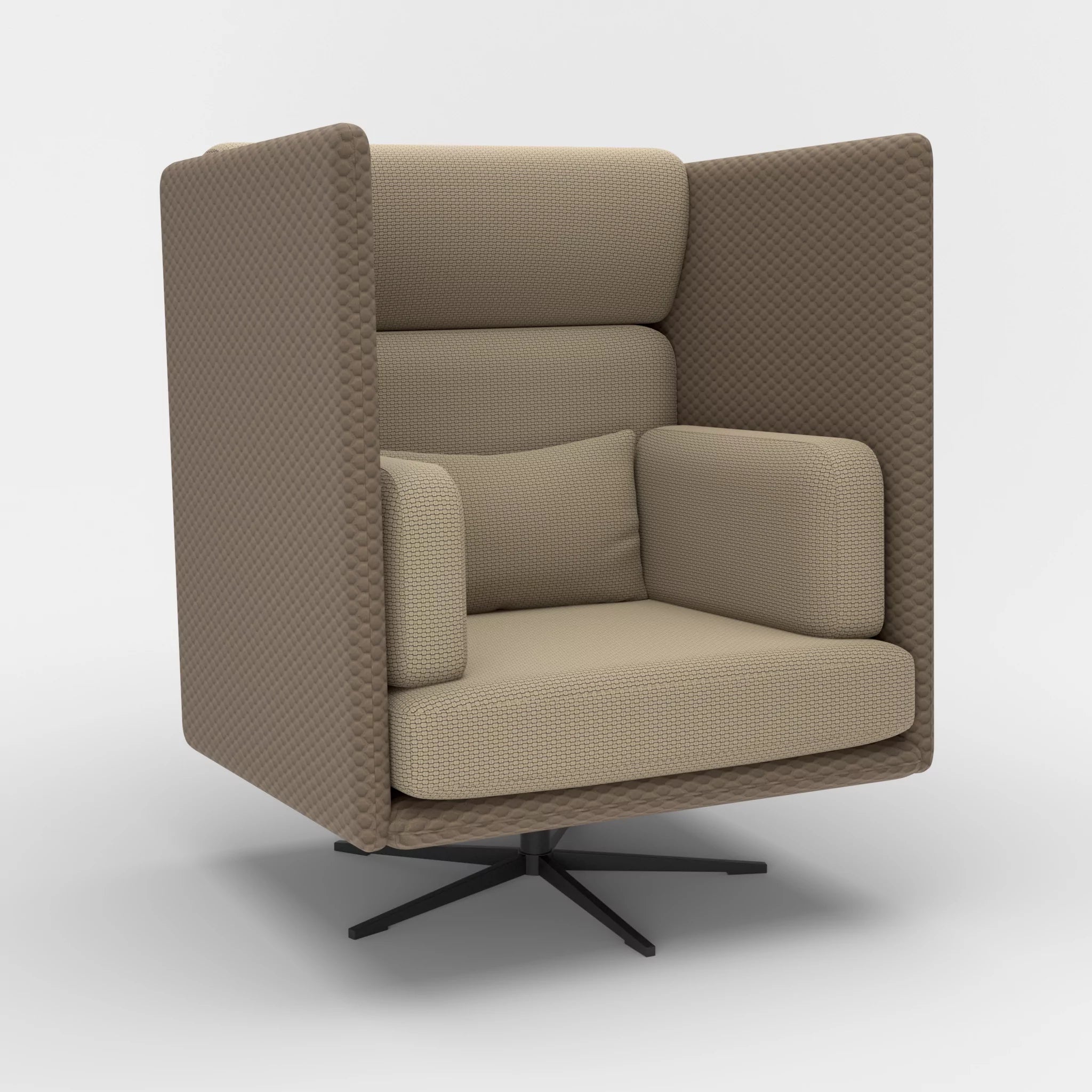 Loungesessel Egon Hohe Version spazio2019-nabucco1006 in Braun und Beige von der Seite