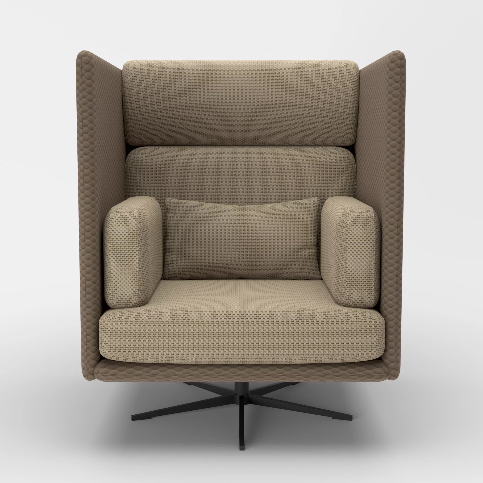 Loungesessel Egon Hohe Version spazio2019-nabucco1006 in Braun und Beige von vorne