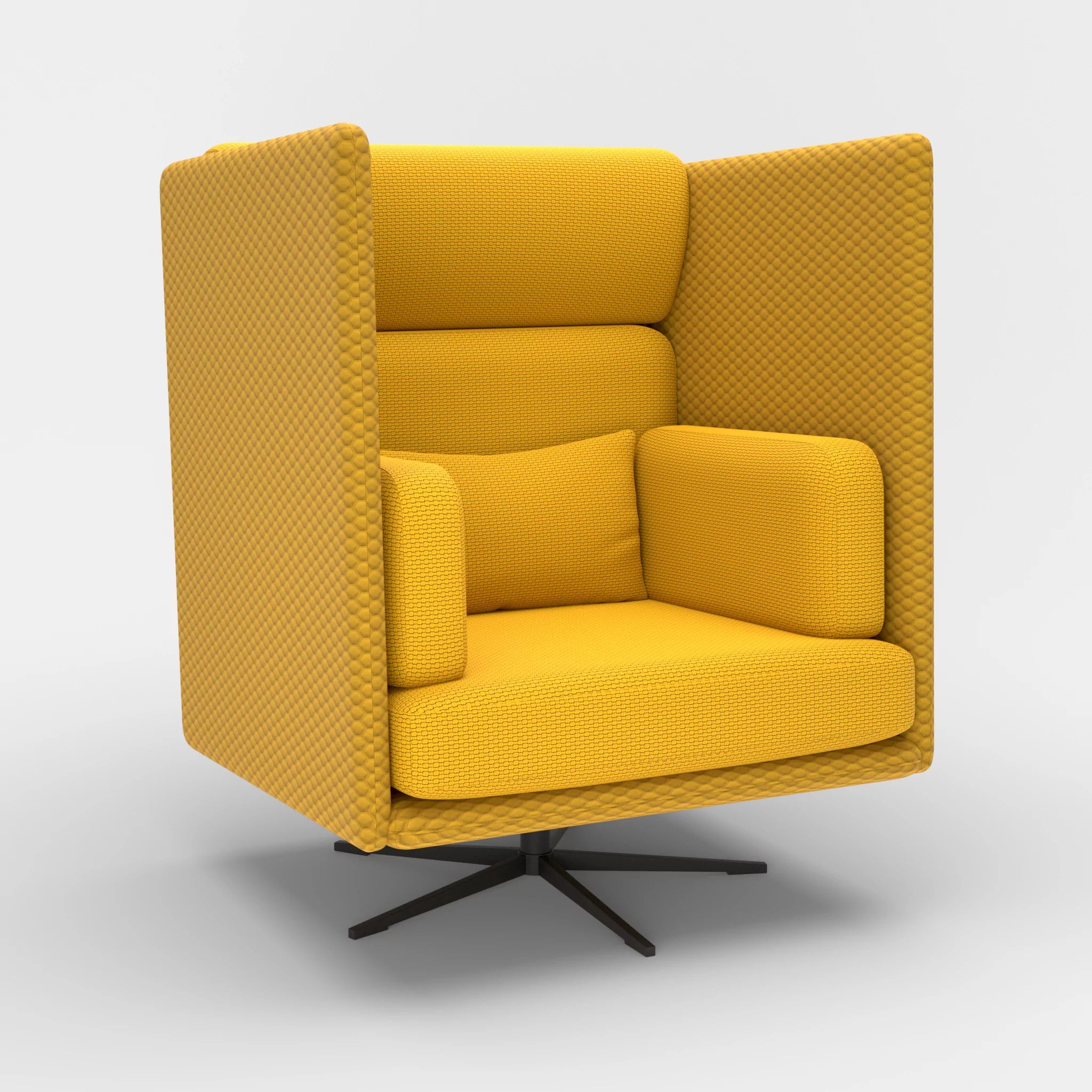 Loungesessel Egon Hohe Version spazio3030-nabucco3019 in Curry und Curry von der Seite