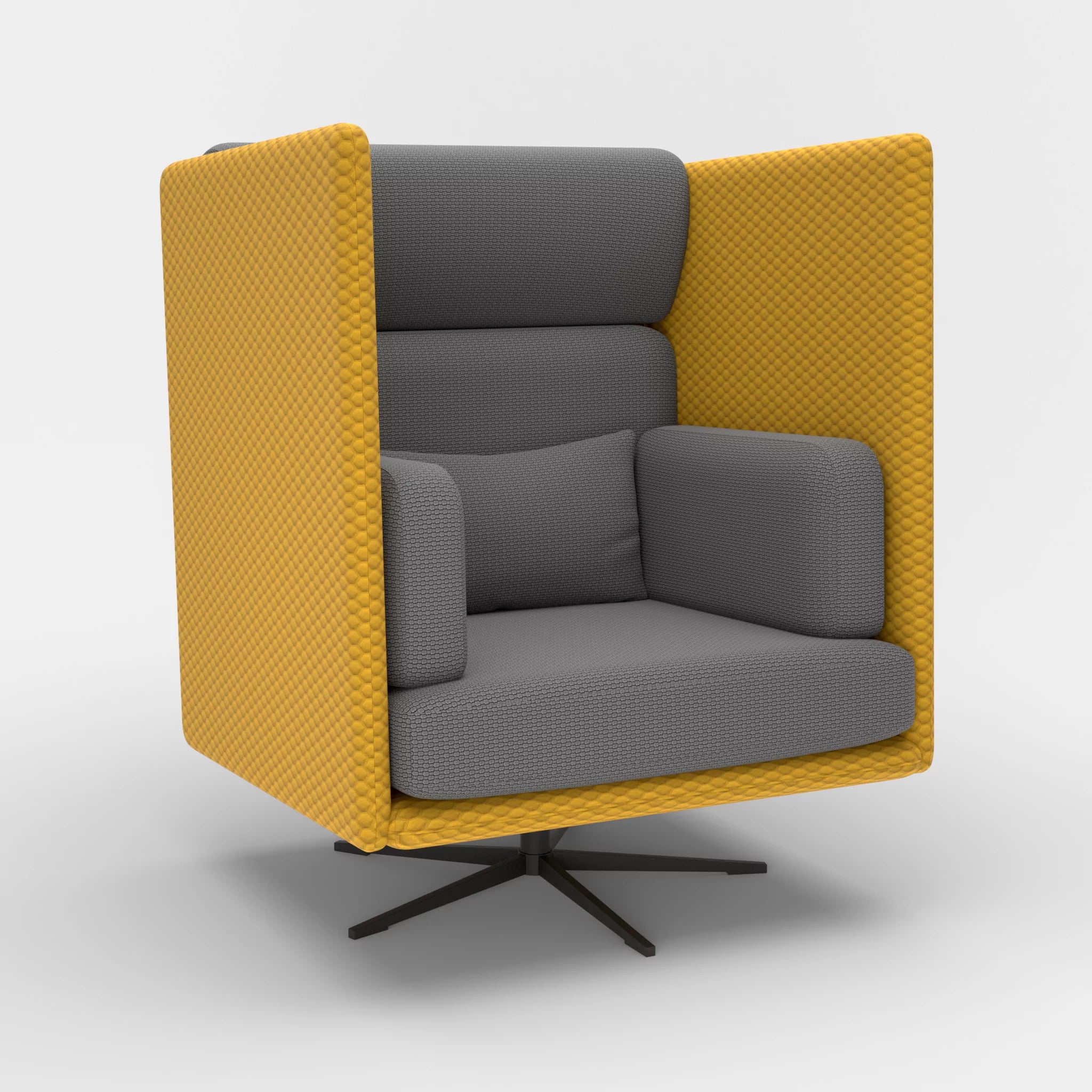 Loungesessel Egon Hohe Version spazio3030-nabucco8009 in Curry und Dunkelgrau von der Seite