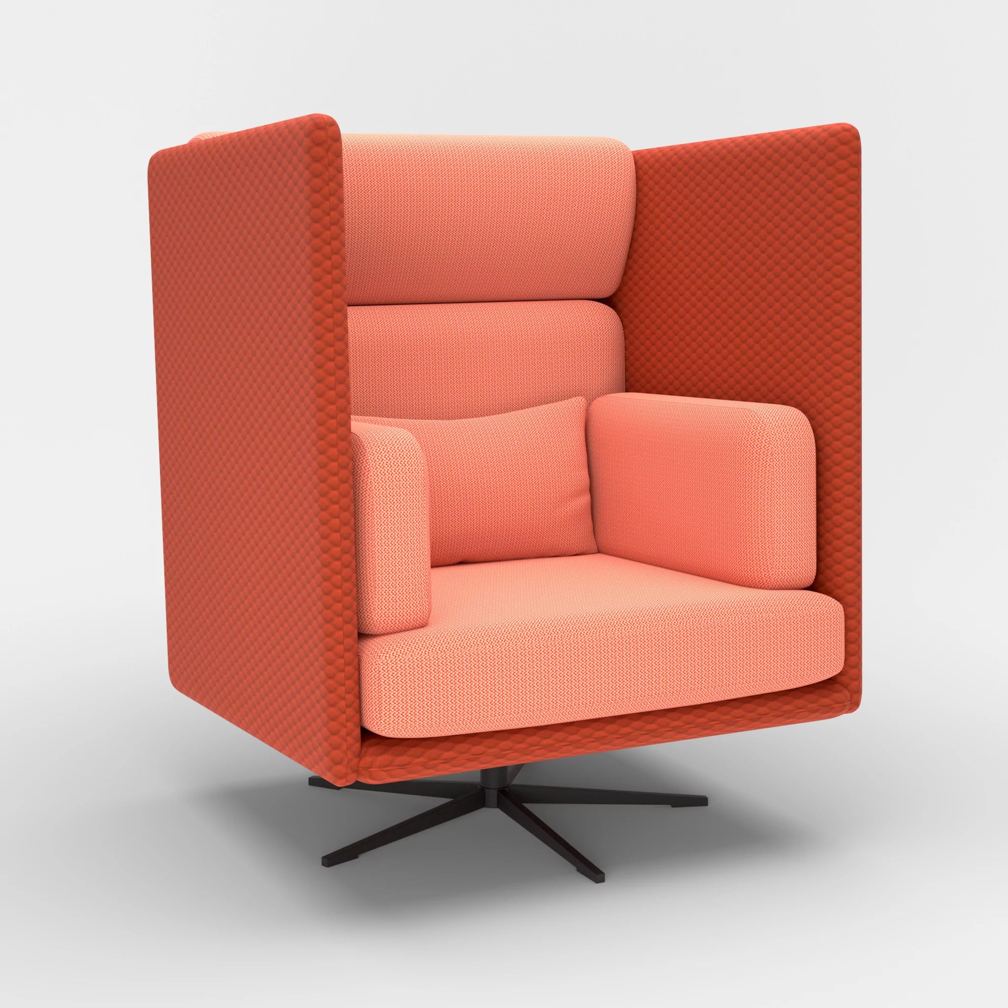 Loungesessel Egon Hohe Version spazio4066-credograpefruit in Orange und Coral von der Seite