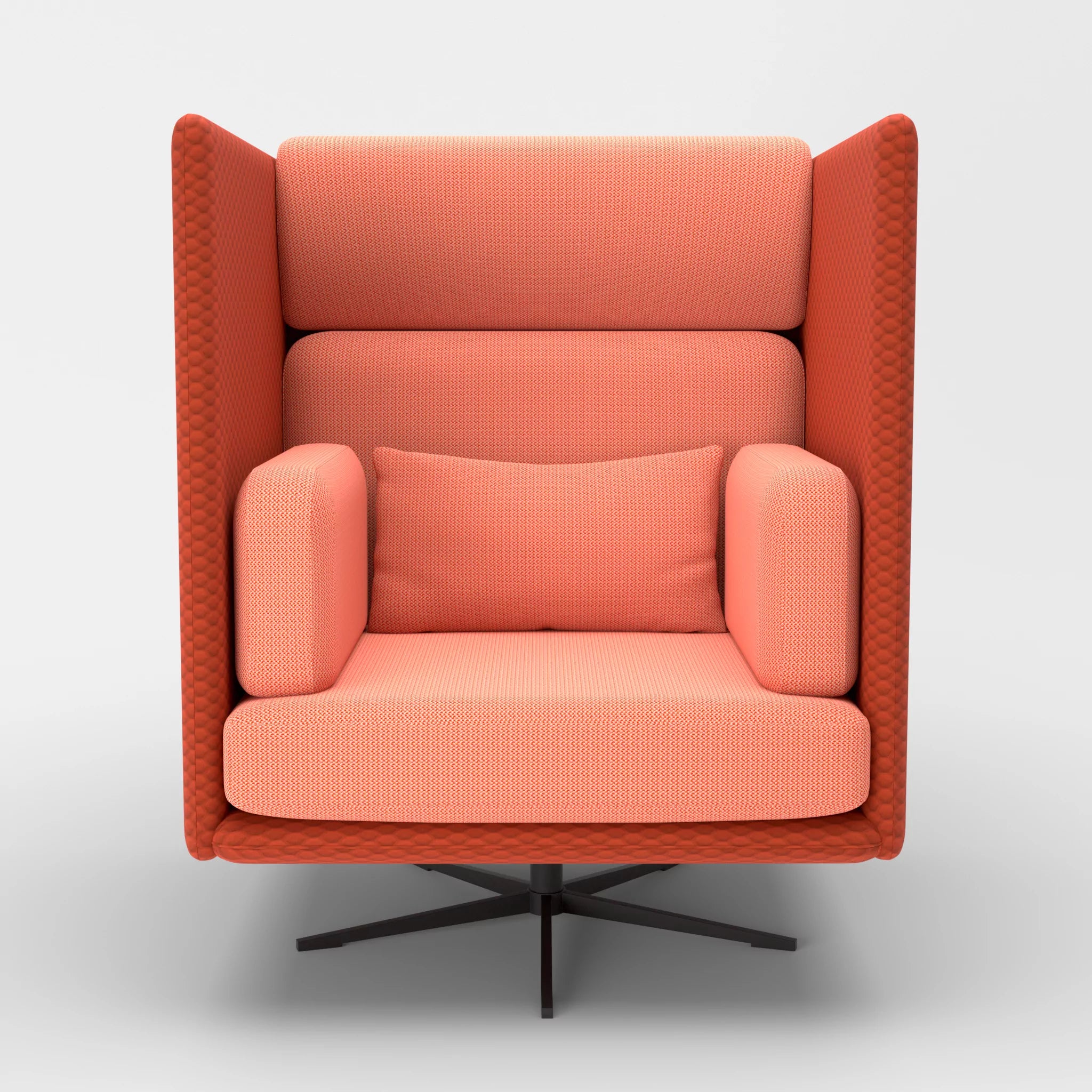 Loungesessel Egon Hohe Version spazio4066-credograpefruit in Orange und Coral von vorne