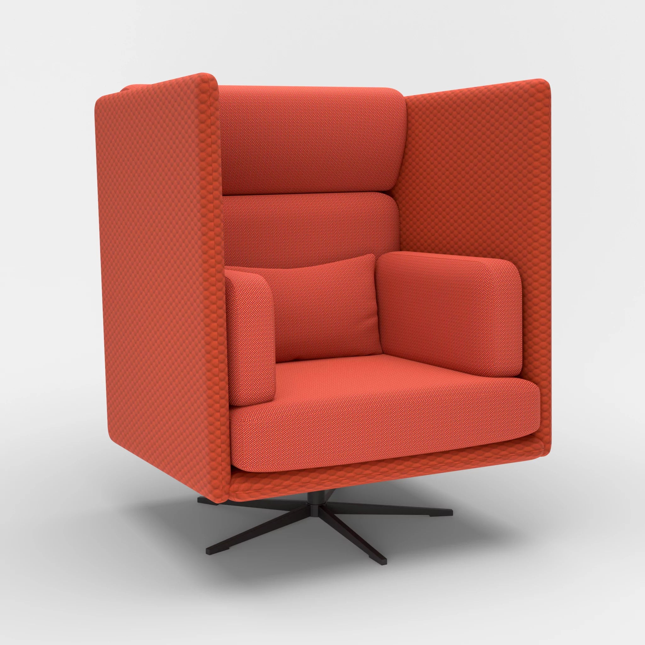 Loungesessel Egon Hohe Version spazio4066-credolampion in Orange und Rot von der Seite