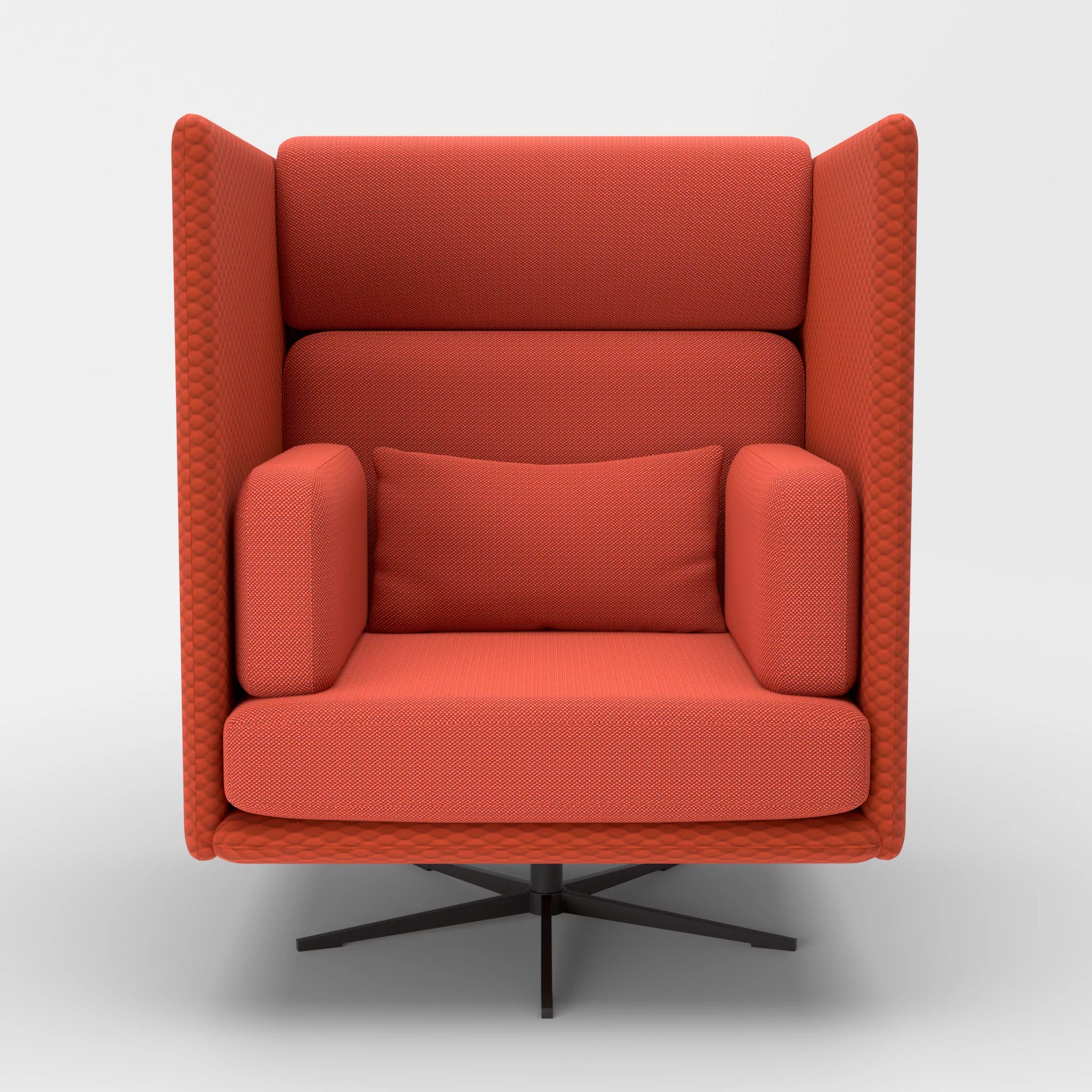 Loungesessel Egon Hohe Version spazio4066-credolampion in Orange und Rot von vorne