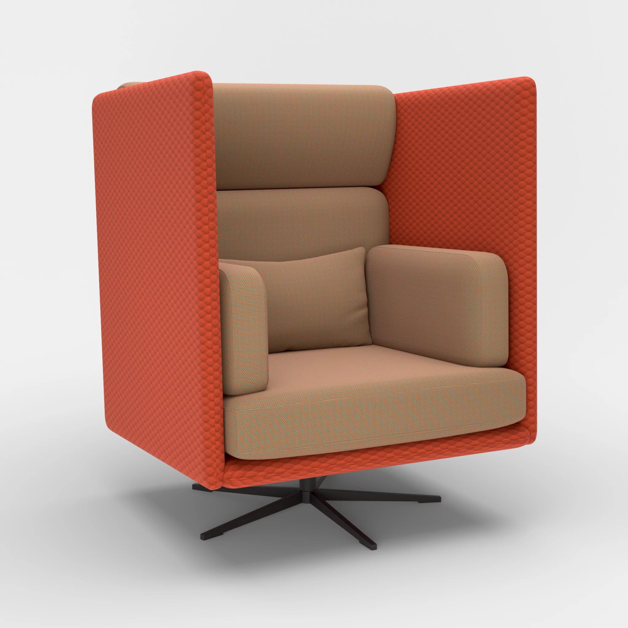 Loungesessel Egon Hohe Version spazio4066-novummambo in Orange und Orange von der Seite
