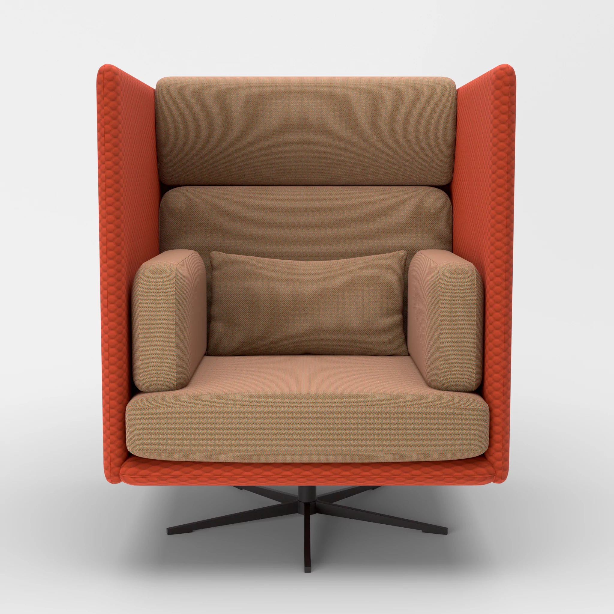 Loungesessel Egon Hohe Version spazio4066-novummambo in Orange und Orange von vorne