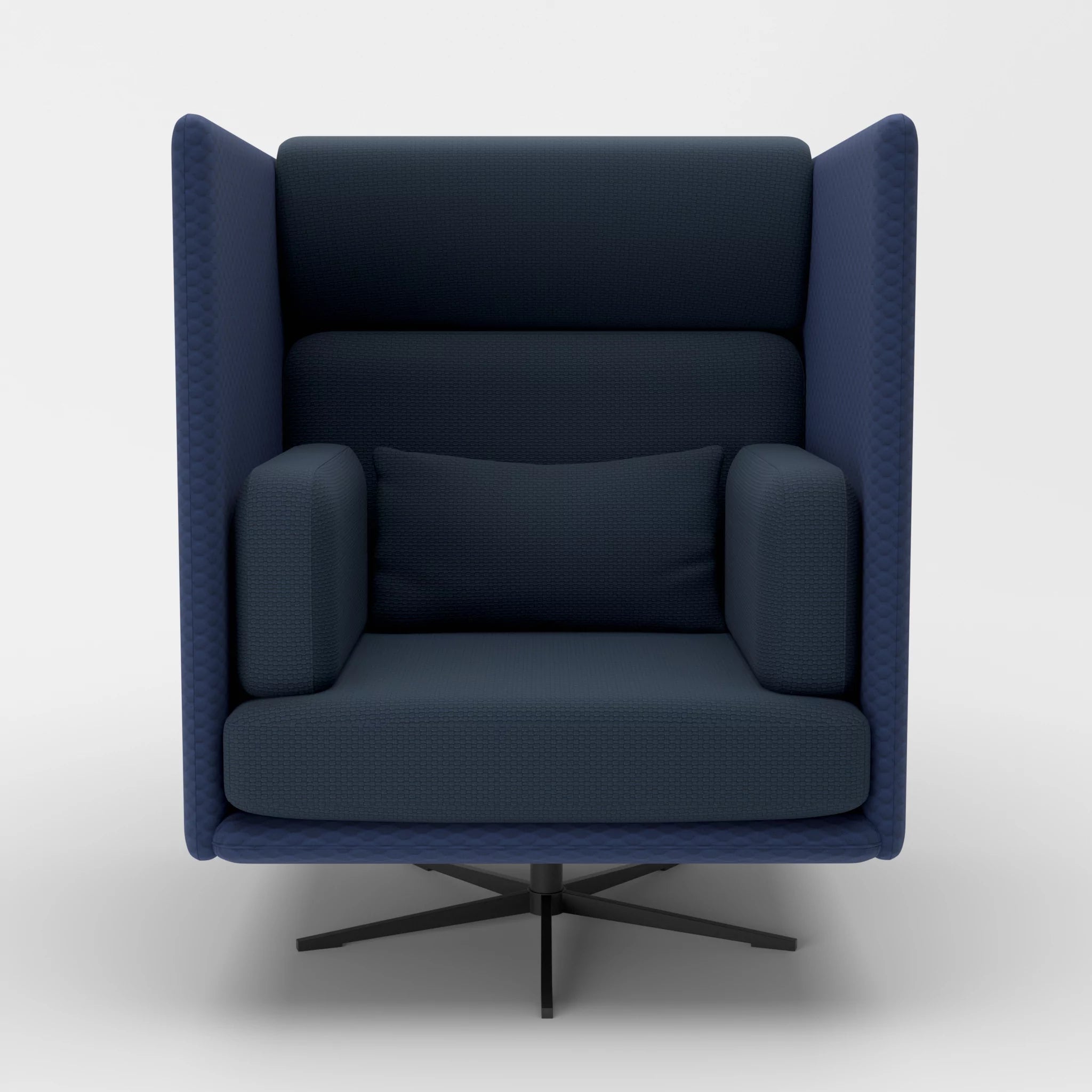 Loungesessel Egon Hohe Version spazio6017-nabucco6098 in Dunkelblau und Dunkelblau von vorne