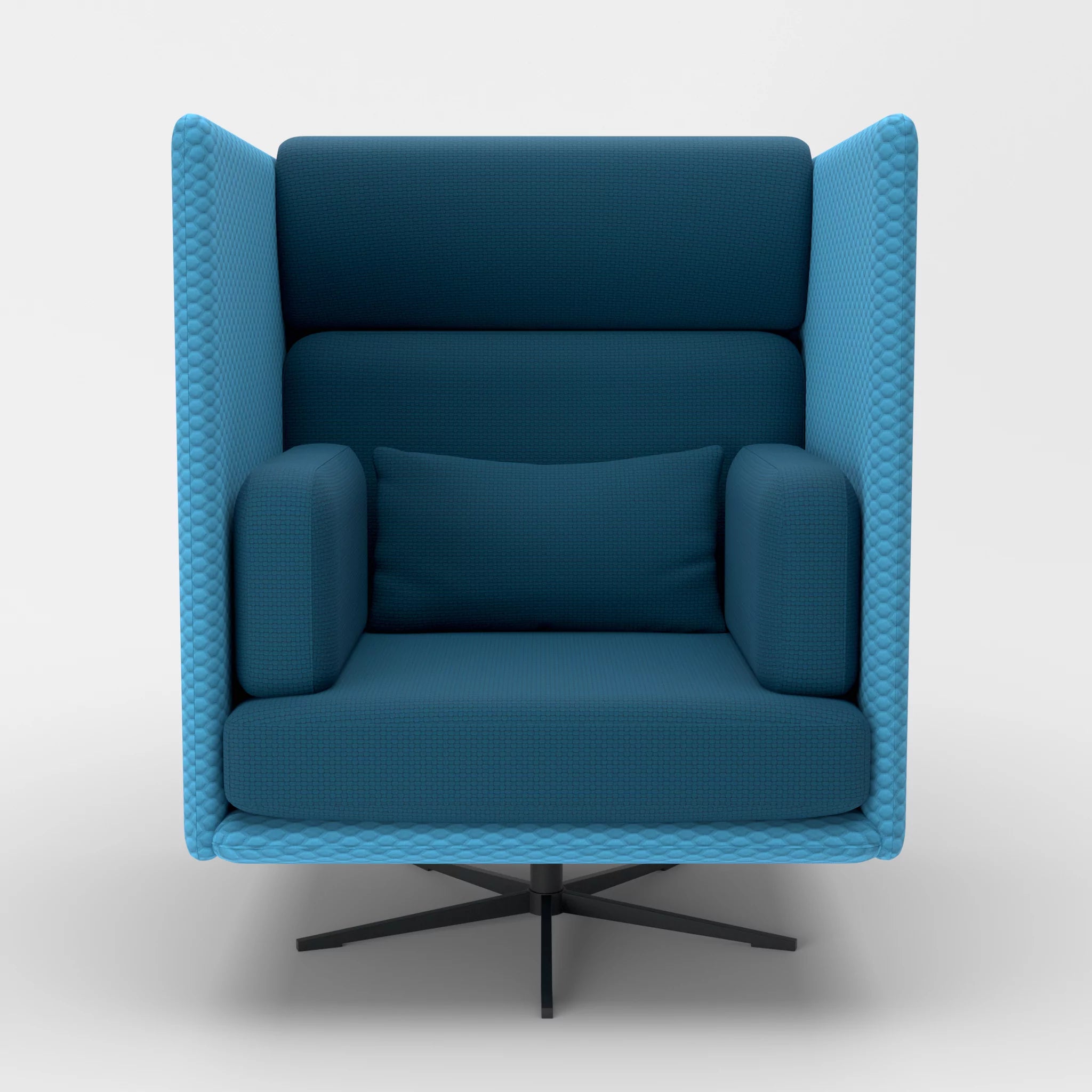 Loungesessel Egon Hohe Version spazio6091-nabucco6075 in Türkis und Blau von vorne