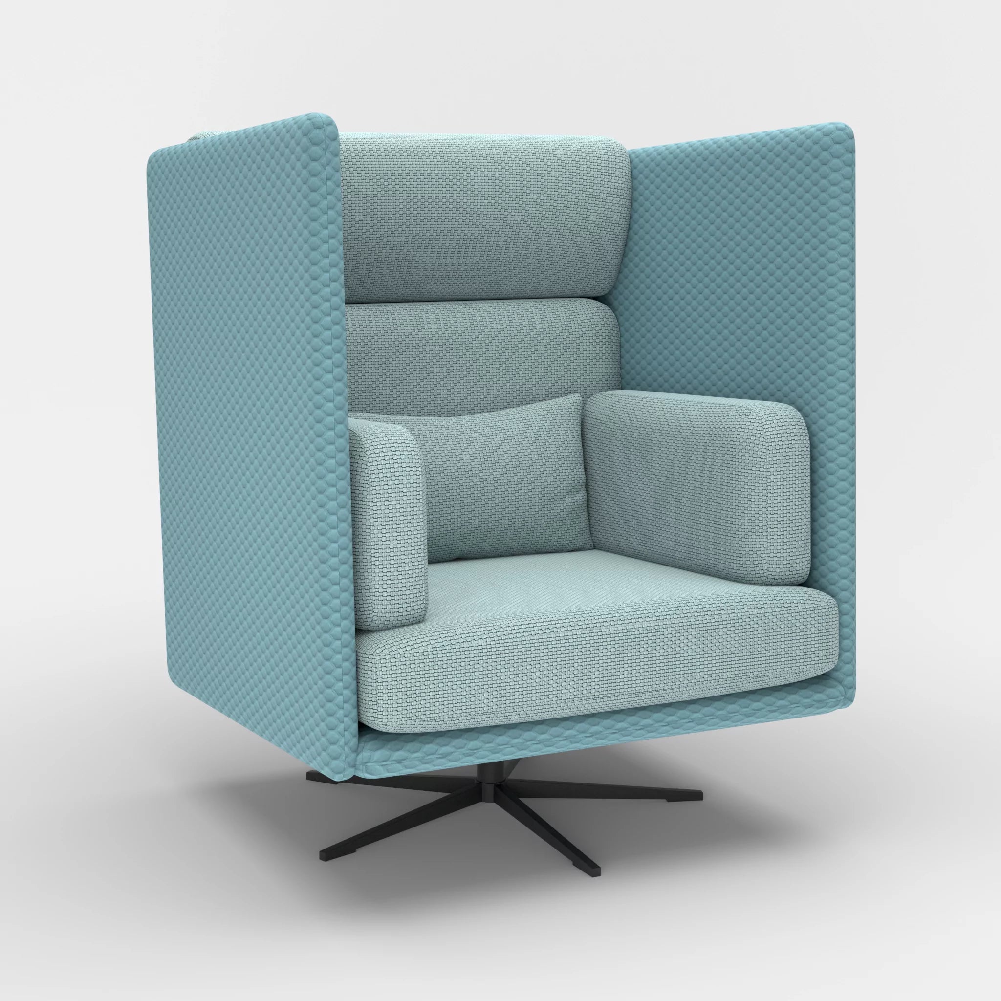 Loungesessel Egon Hohe Version spazio7004-nabucco6030 in Graublau und Hellblau von der Seite