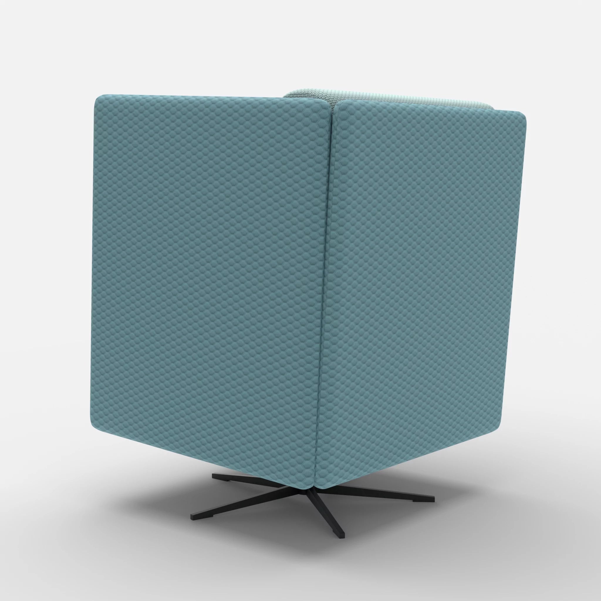 Loungesessel Egon Hohe Version spazio7004-nabucco6030 in Graublau und Hellblau von hinten