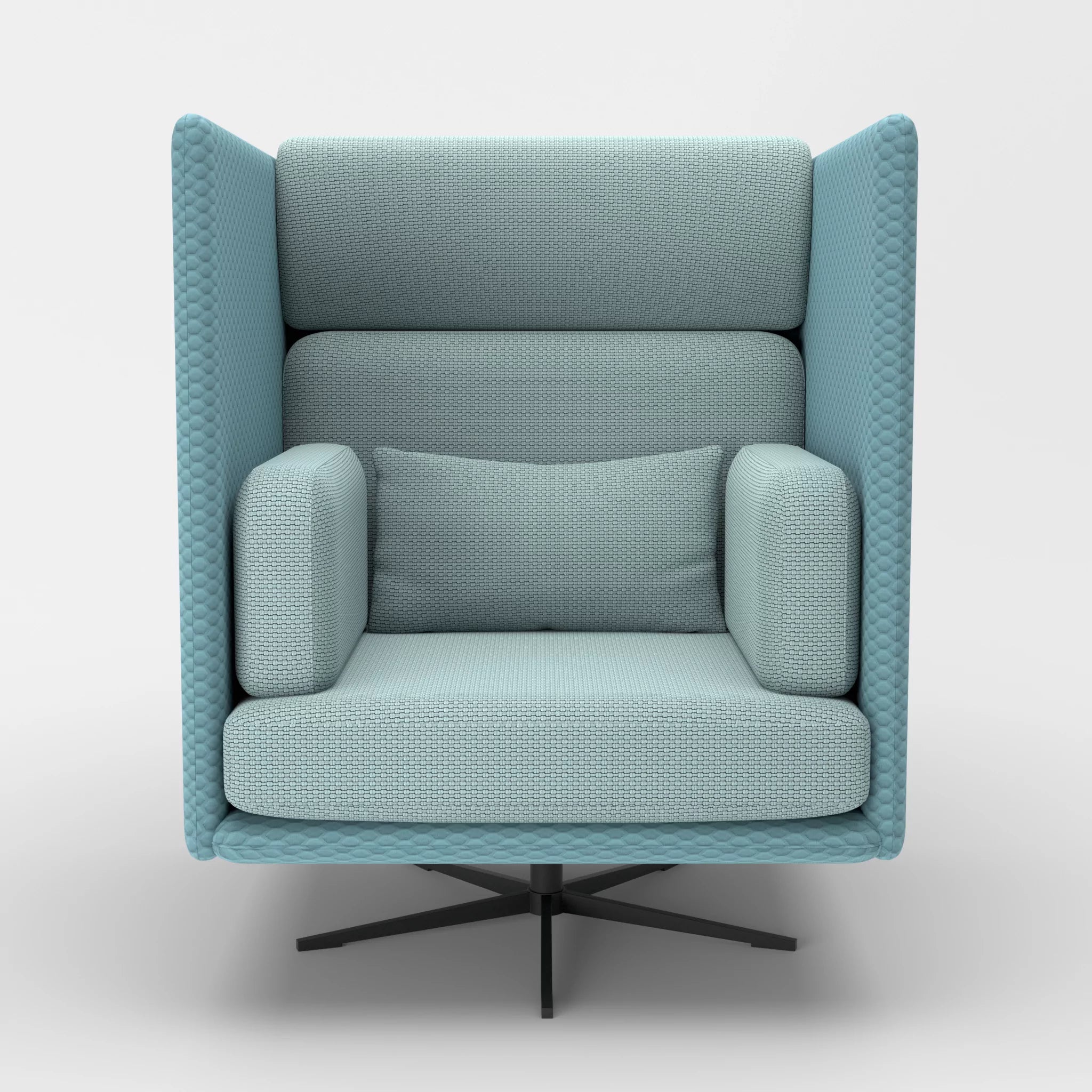 Loungesessel Egon Hohe Version spazio7004-nabucco6030 in Graublau und Hellblau von vorne