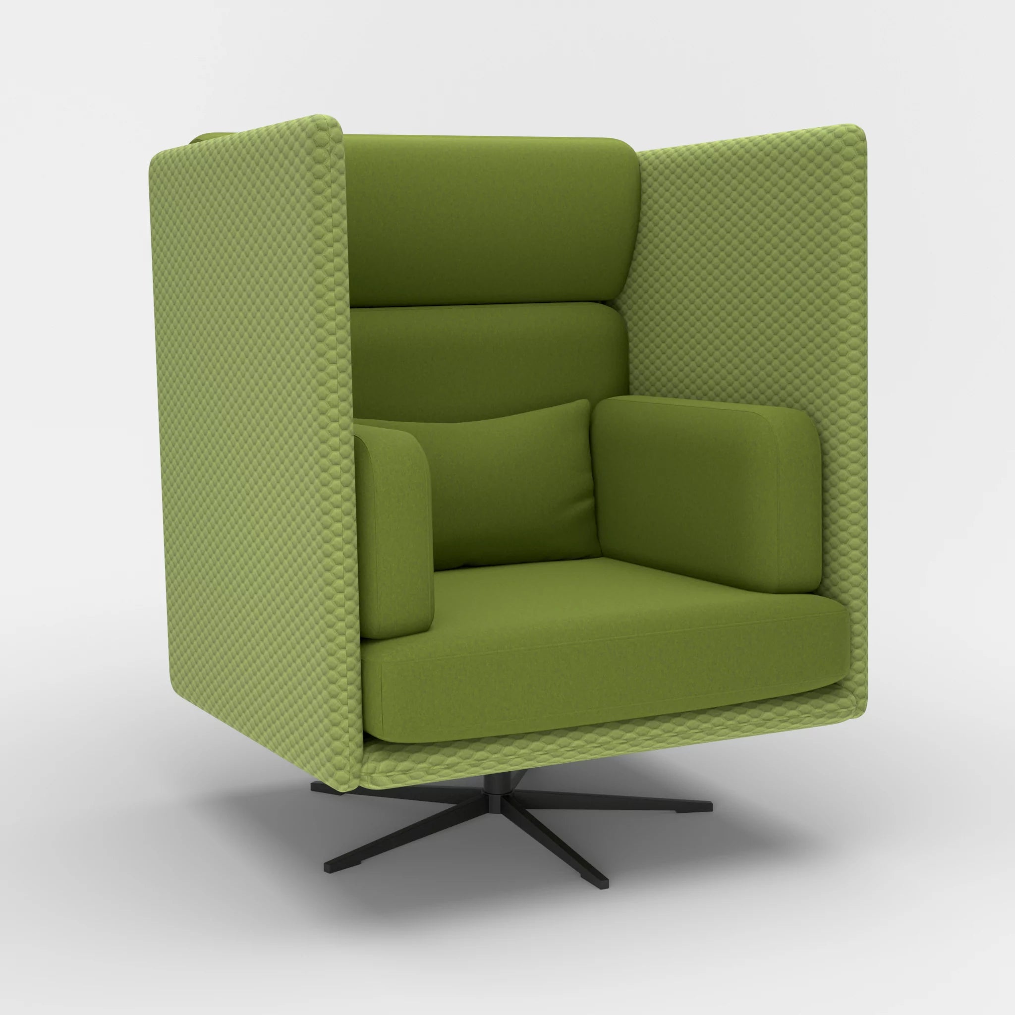 Loungesessel Egon Hohe Version spazio7021-dama0059 in Hellgrün und Grün von der Seite