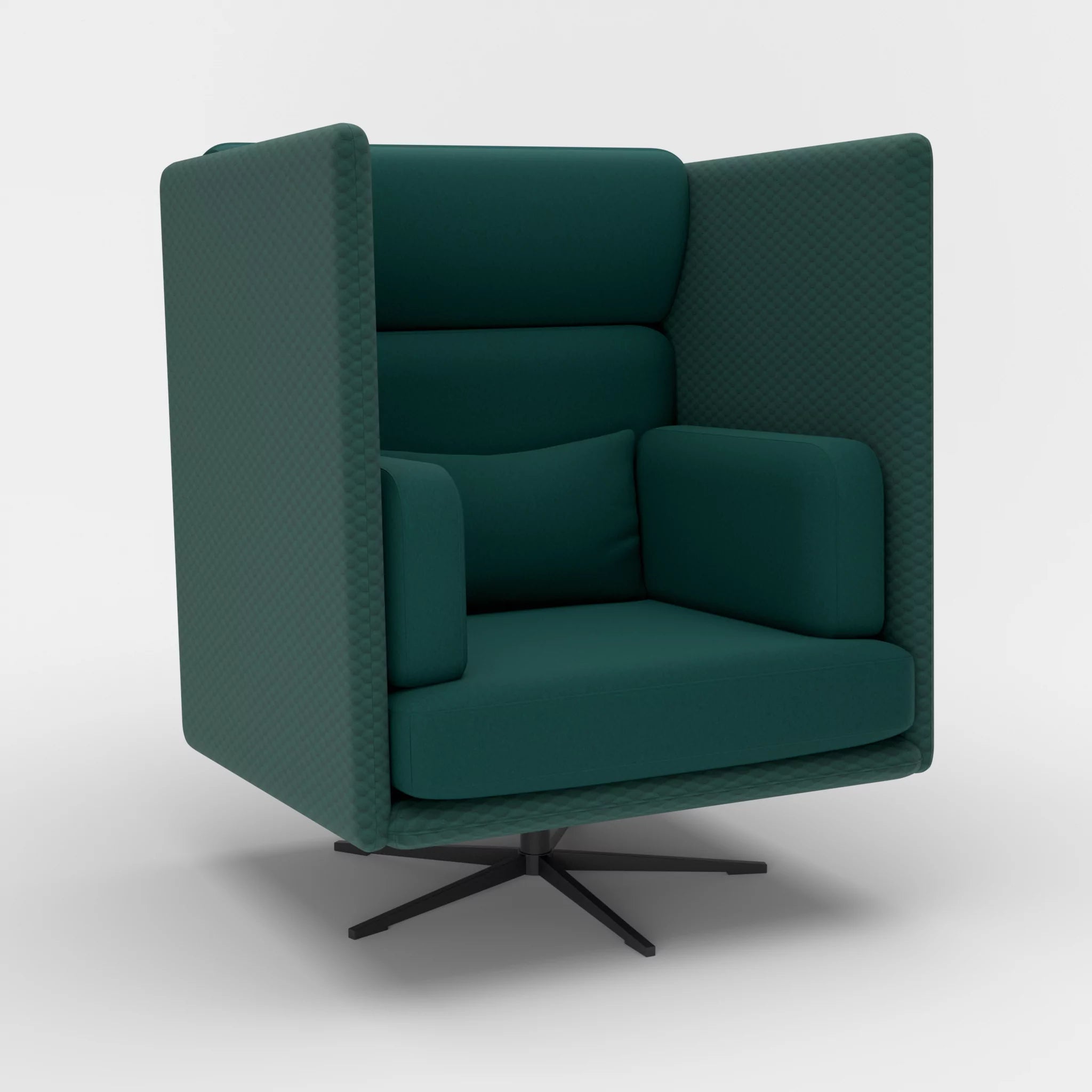 Loungesessel Egon Hohe Version spazio7033-dama0073 in Petrol und Petrol von der Seite