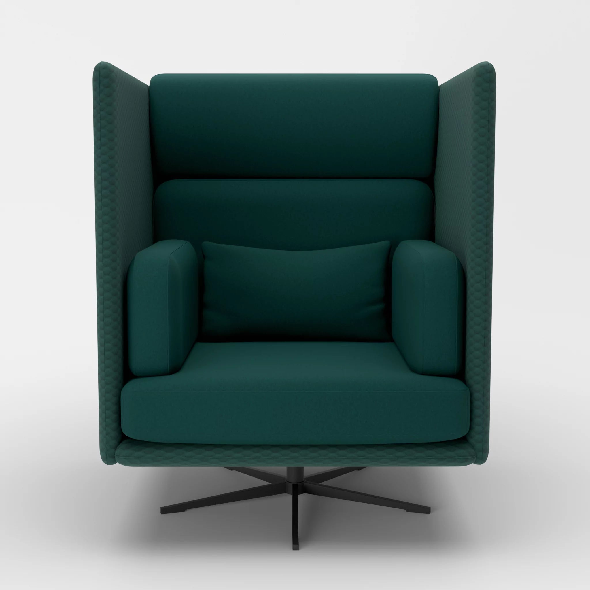Loungesessel Egon Hohe Version spazio7033-dama0073 in Petrol und Petrol von vorne