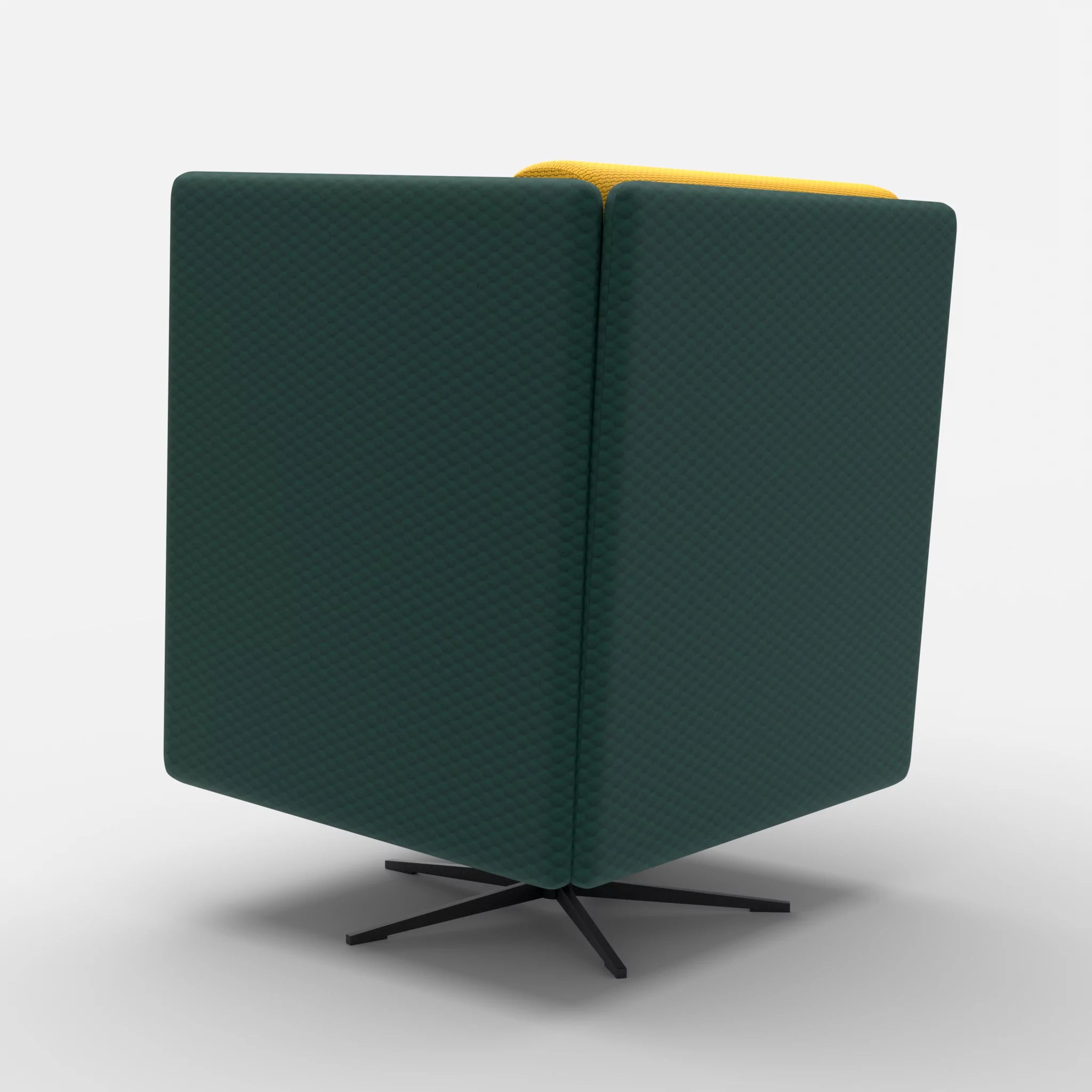 Loungesessel Egon Hohe Version spazio7033-nabucco3019 in Petrol und Curry von hinten