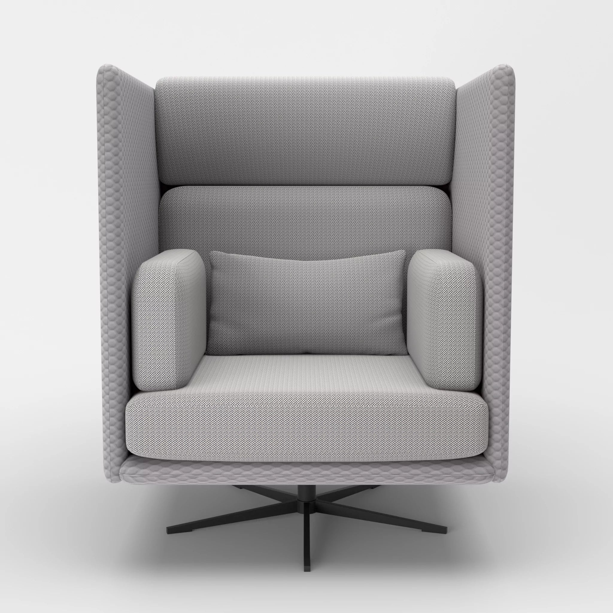 Loungesessel Egon Hohe Version spazio8032-credozinn in Hellgrau und Mittelgrau von vorne