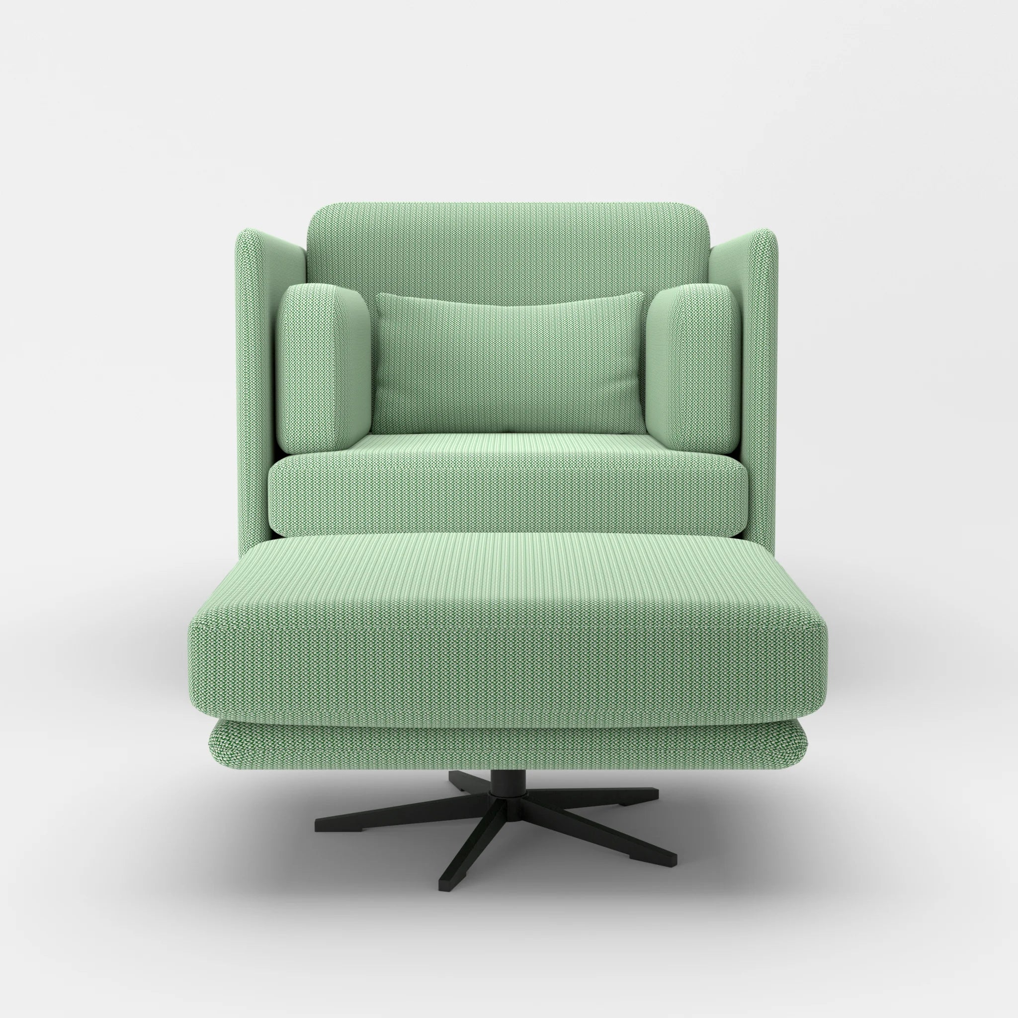 Loungesessel Egon mit Pouf credoaloe-credoaloe in Hellgrün und Hellgrün von vorne