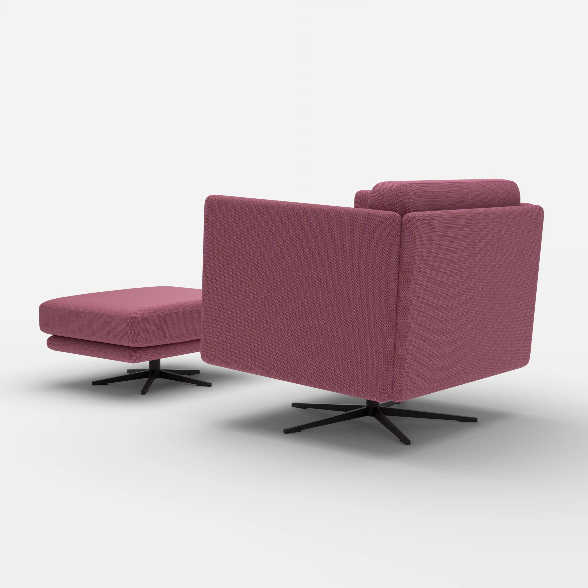 Loungesessel Egon mit Pouf credobreva-credobreva in Violett und Violett von hinten