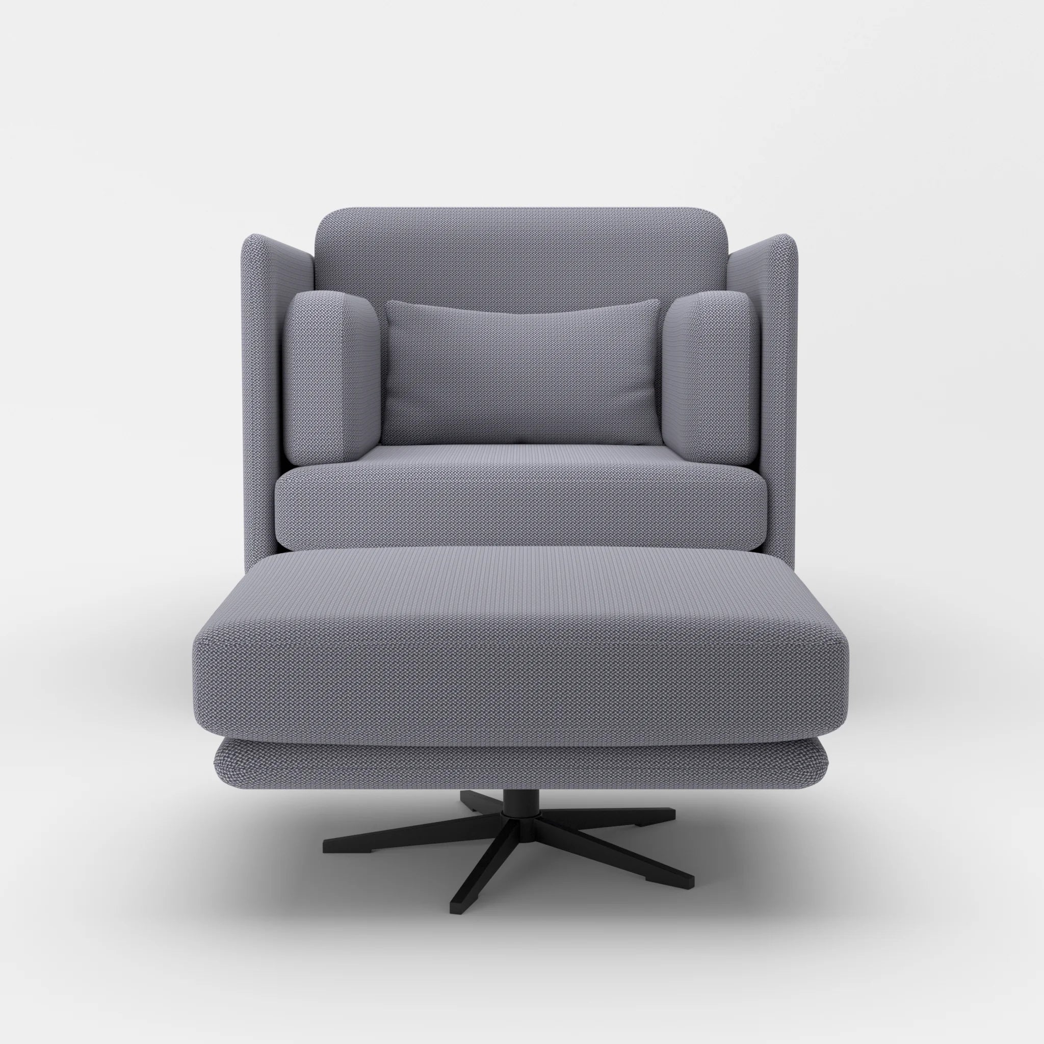 Loungesessel Egon mit Pouf credocarbon-credocarbon in Dunkelgrau und Dunkelgrau von vorne