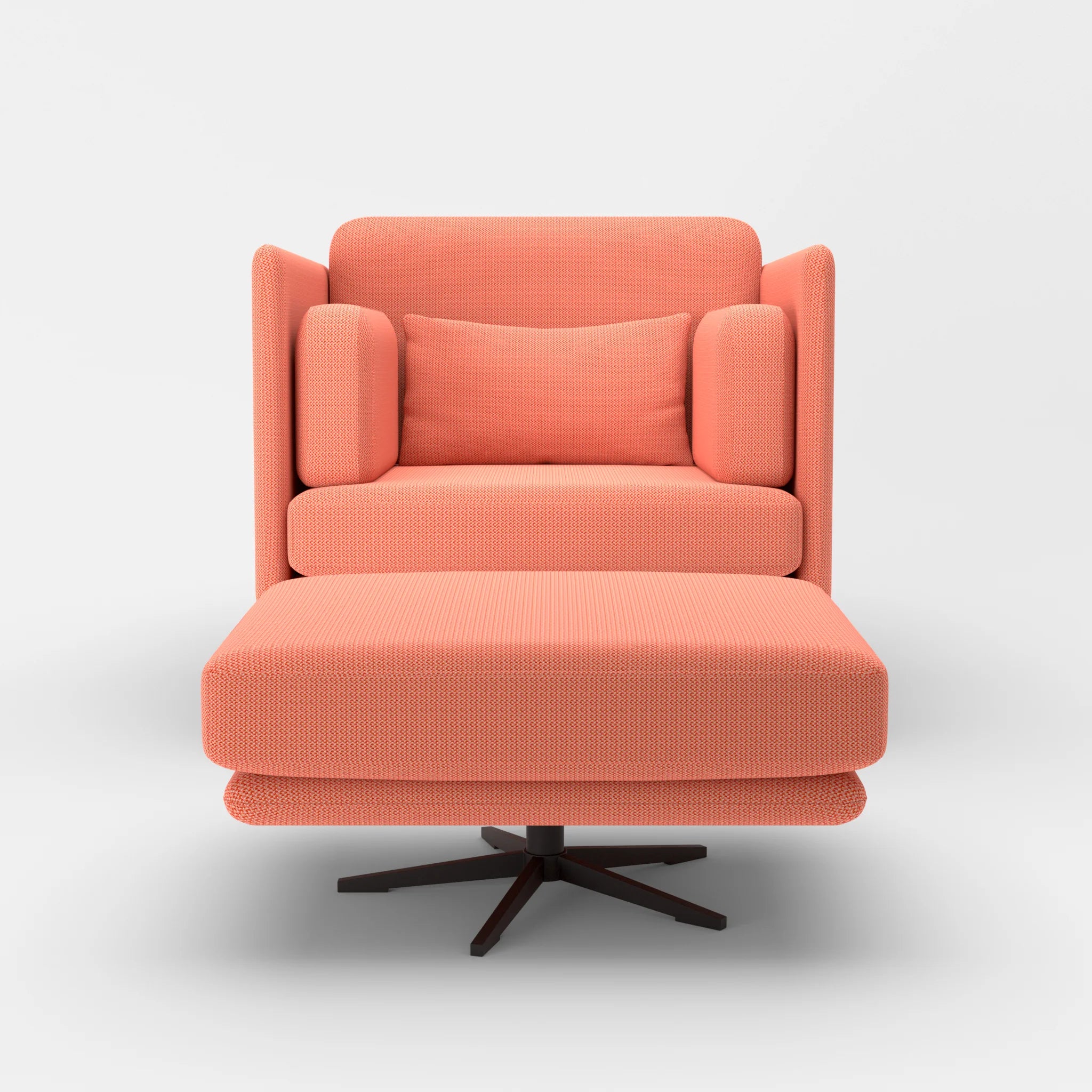 Loungesessel Egon mit Pouf credograpefruit-credograpefruit in Coral und Coral von vorne