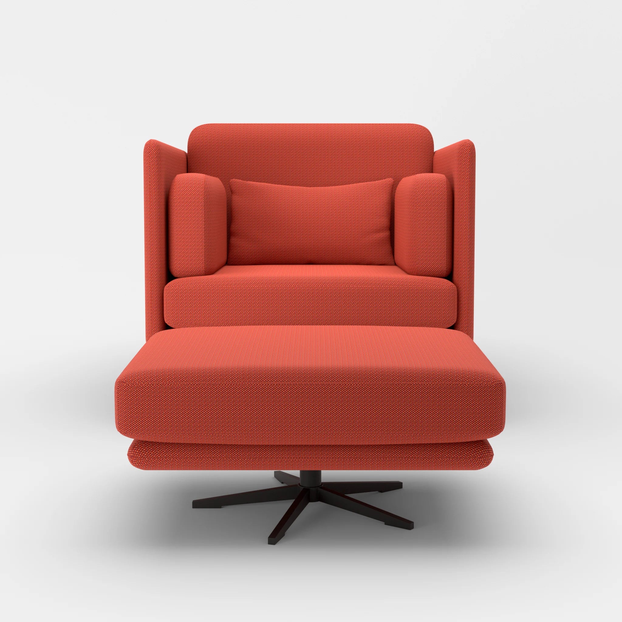 Loungesessel Egon mit Pouf credolampion-credolampion in Rot und Rot von vorne