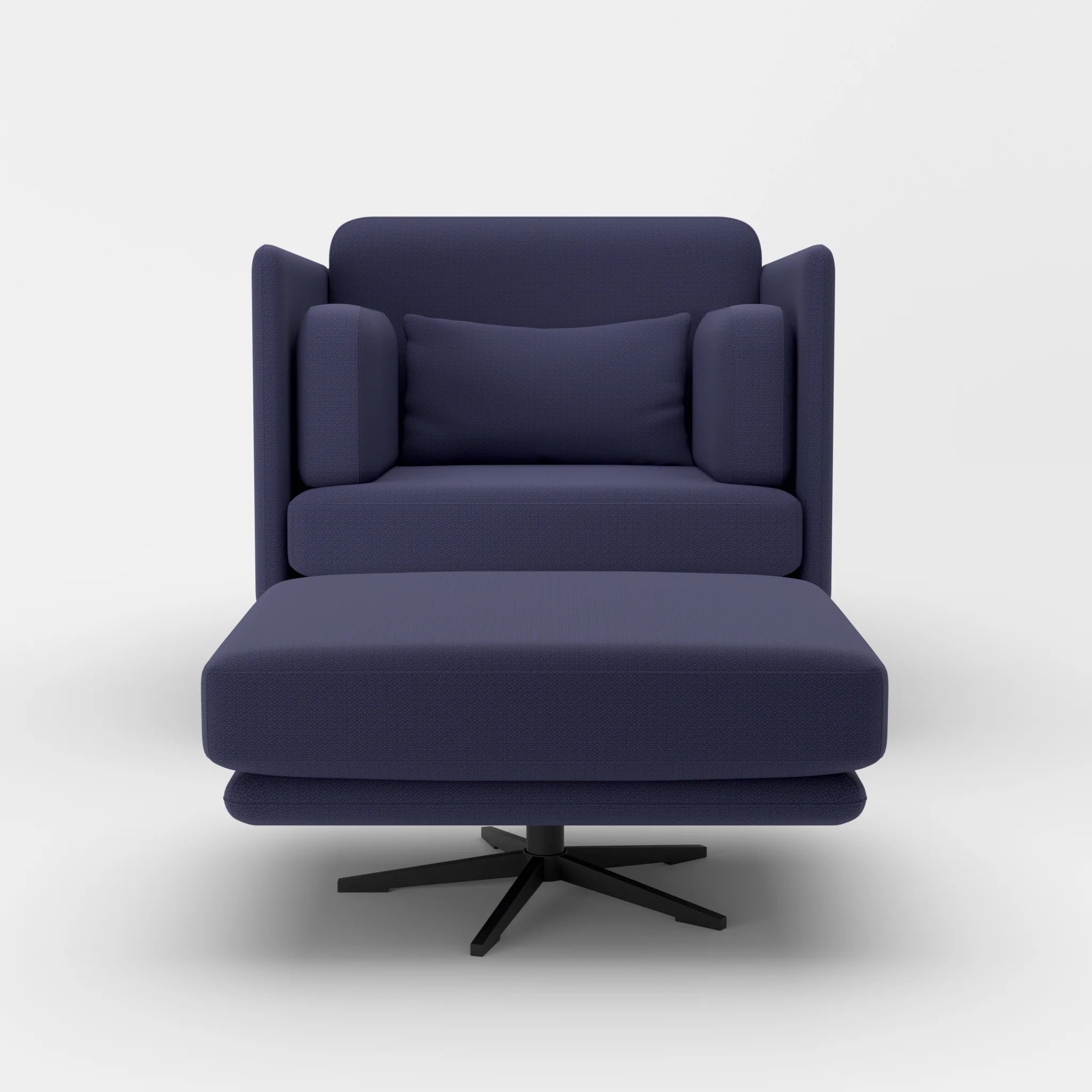 Loungesessel Egon mit Pouf credonavy-credonavy in Navy und Navy von vorne