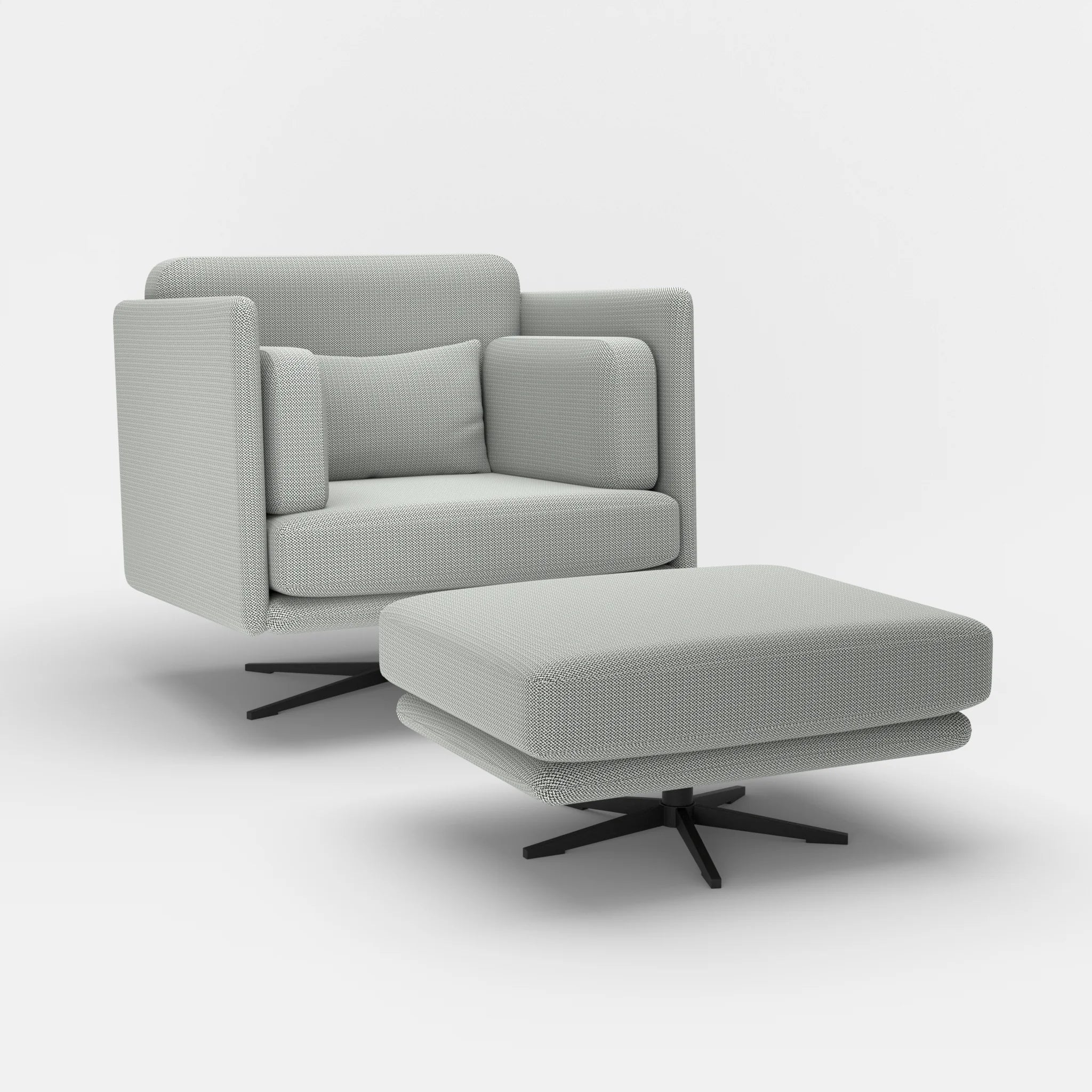 Loungesessel Egon mit Pouf credopepper-credopepper in Dunkelgrau und Dunkelgrau von der Seite