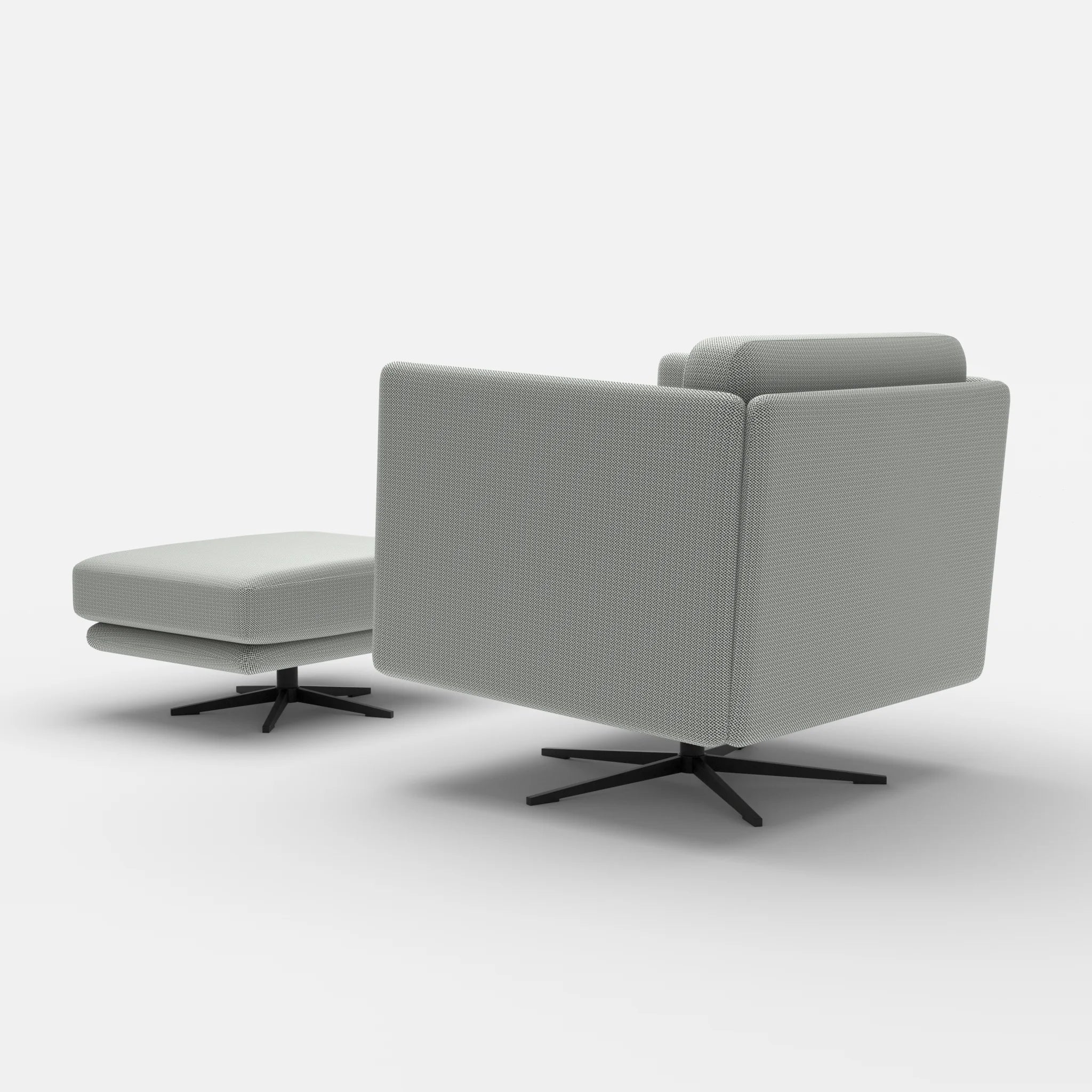 Loungesessel Egon mit Pouf credopepper-credopepper in Dunkelgrau und Dunkelgrau von hinten