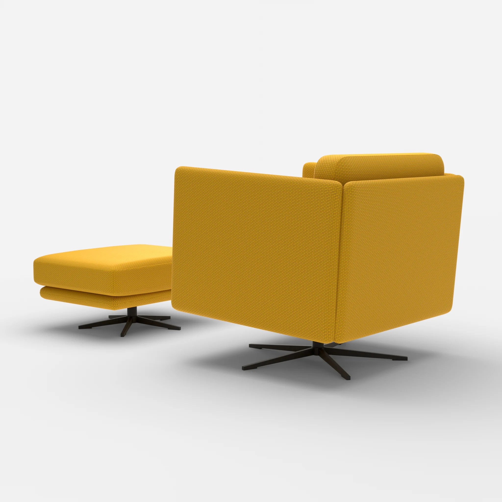Loungesessel Egon mit Pouf nabucco3019-nabucco3019 in Curry und Curry von hinten